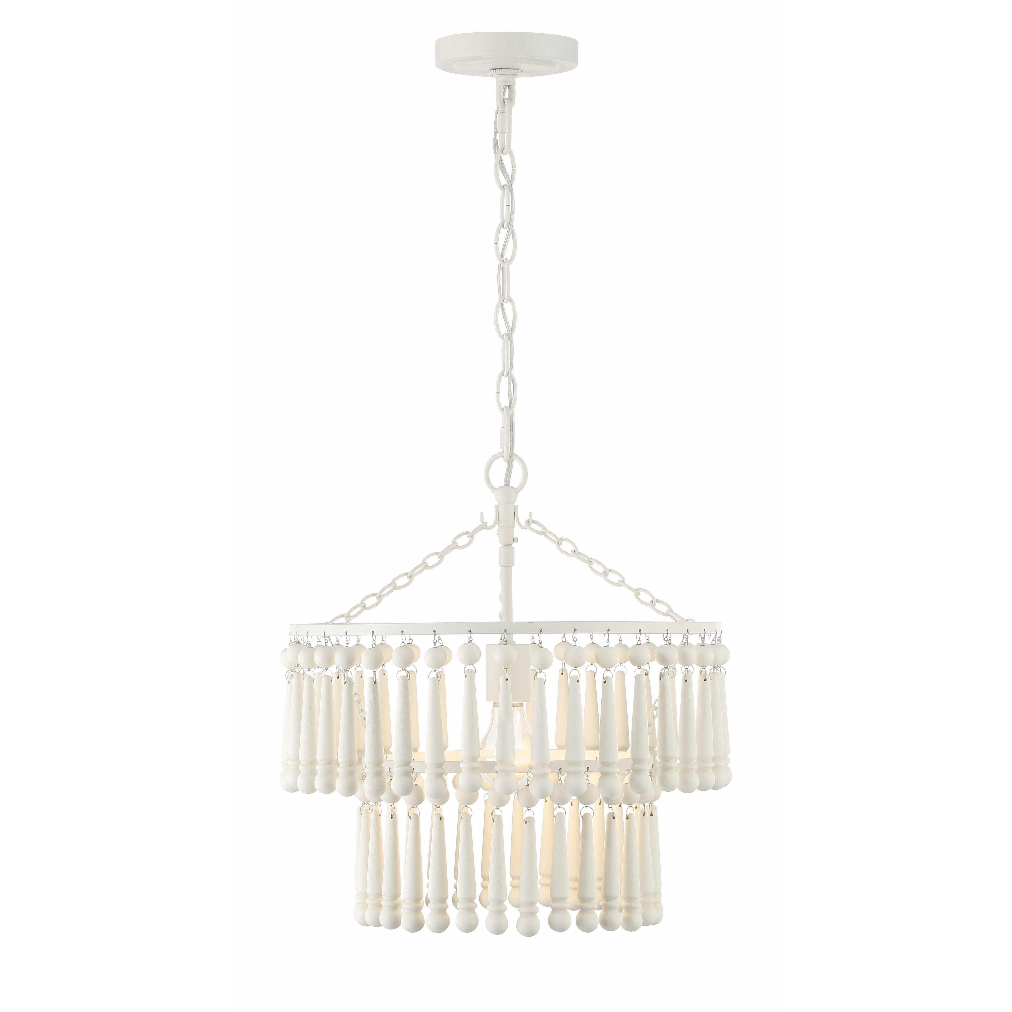Crystorama Tiana TIA-7100-MT – 15.5 Inch – 1 Light – Chandelier – Matte White – Damp Rated
