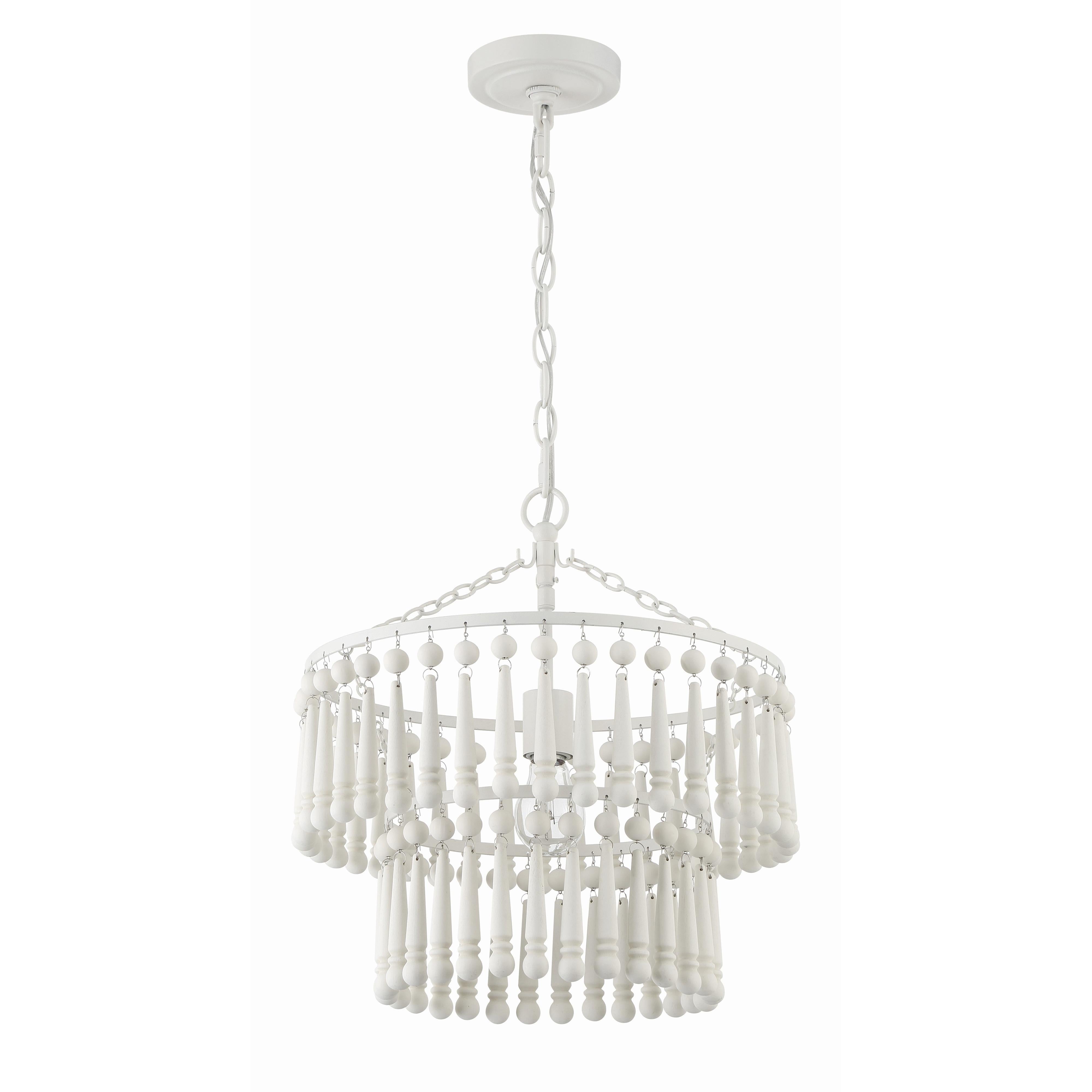Crystorama Tiana TIA-7100-MT – 15.5 Inch – 1 Light – Chandelier – Matte White – Damp Rated