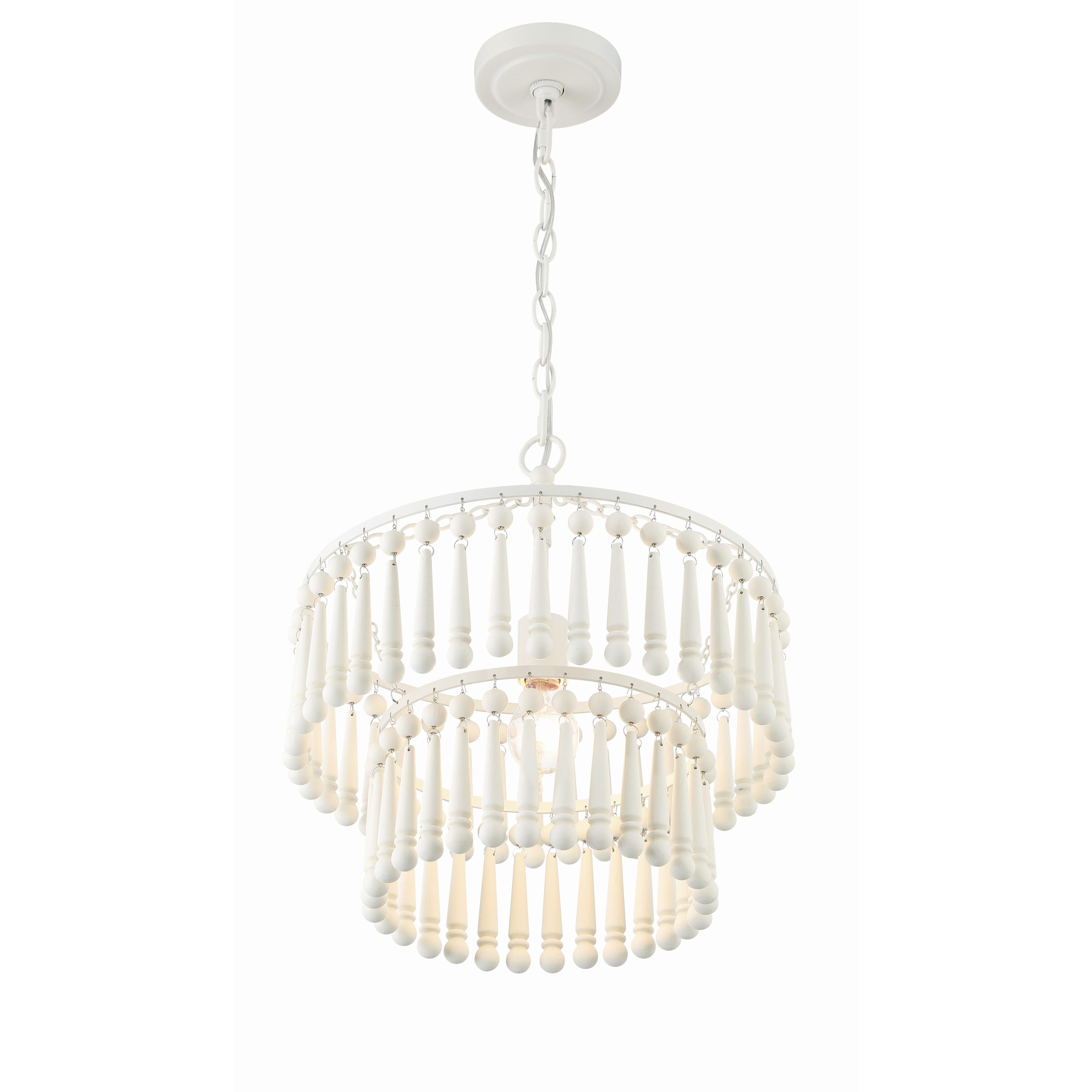 Crystorama Tiana TIA-7100-MT – 15.5 Inch – 1 Light – Chandelier – Matte White – Damp Rated