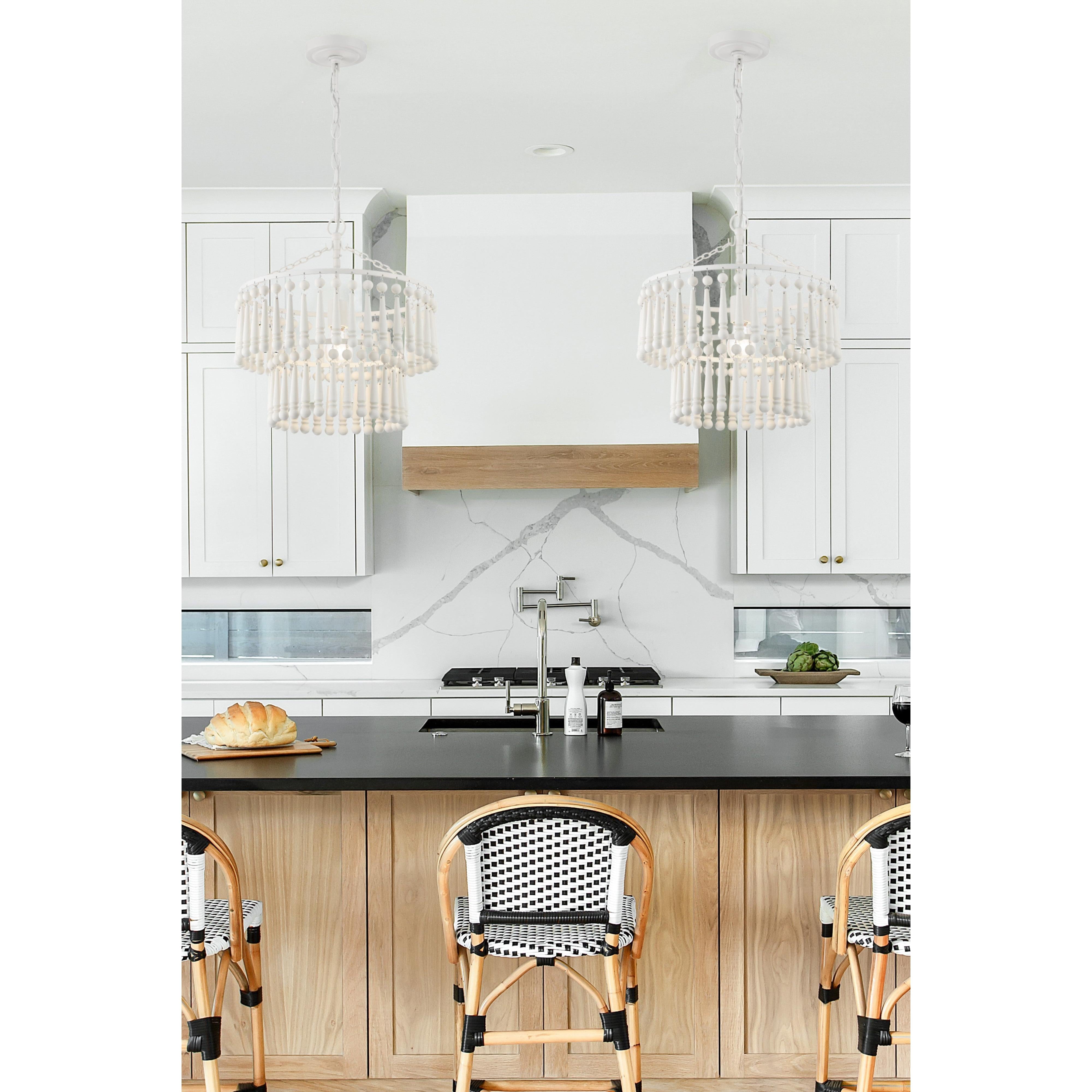 Crystorama Tiana TIA-7100-MT – 15.5 Inch – 1 Light – Chandelier – Matte White – Damp Rated