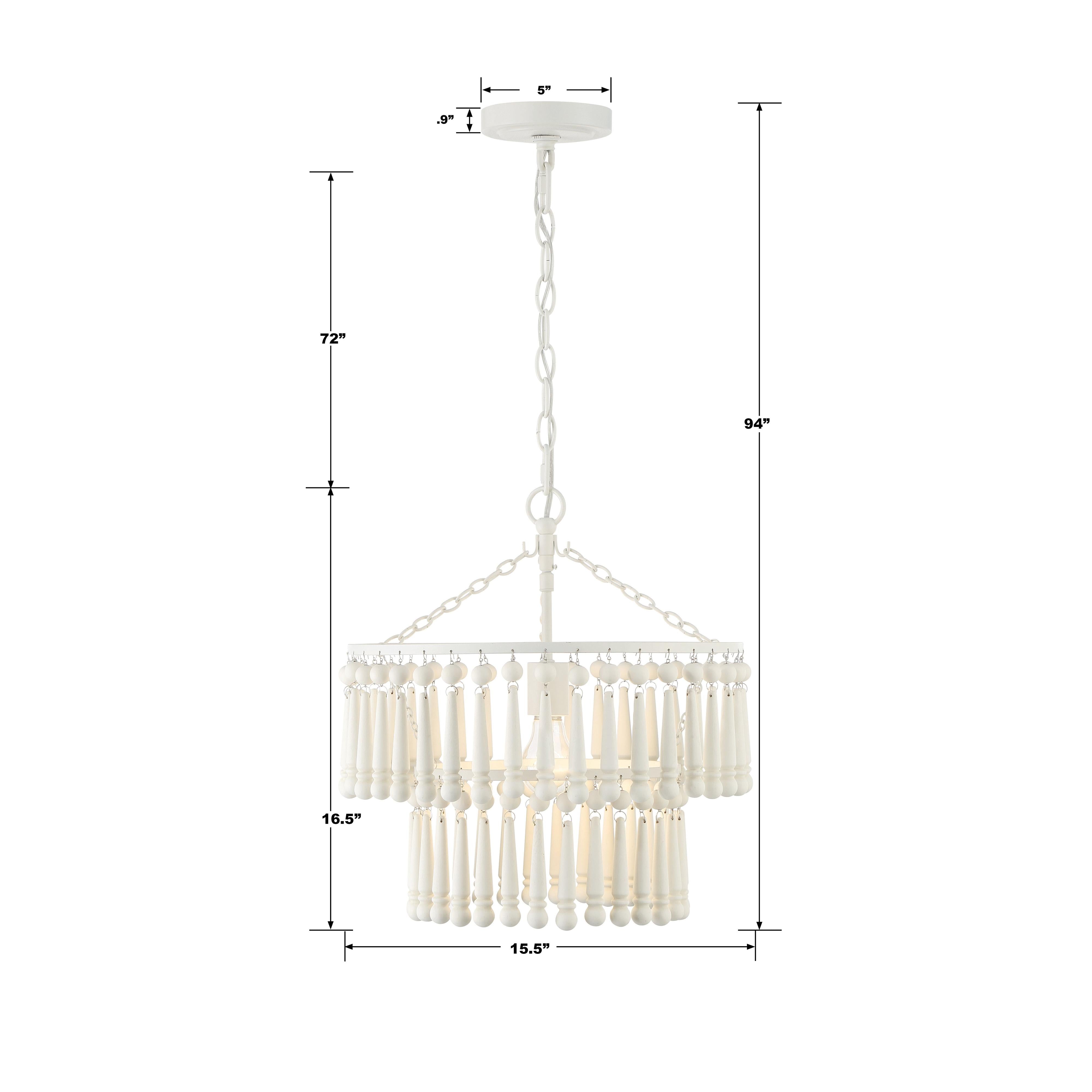Crystorama Tiana TIA-7100-MT – 15.5 Inch – 1 Light – Chandelier – Matte White – Damp Rated