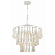 Crystorama Tiana TIA-7103-MT – 20.5 Inch – 3 Light – Chandelier – Matte White – Damp Rated