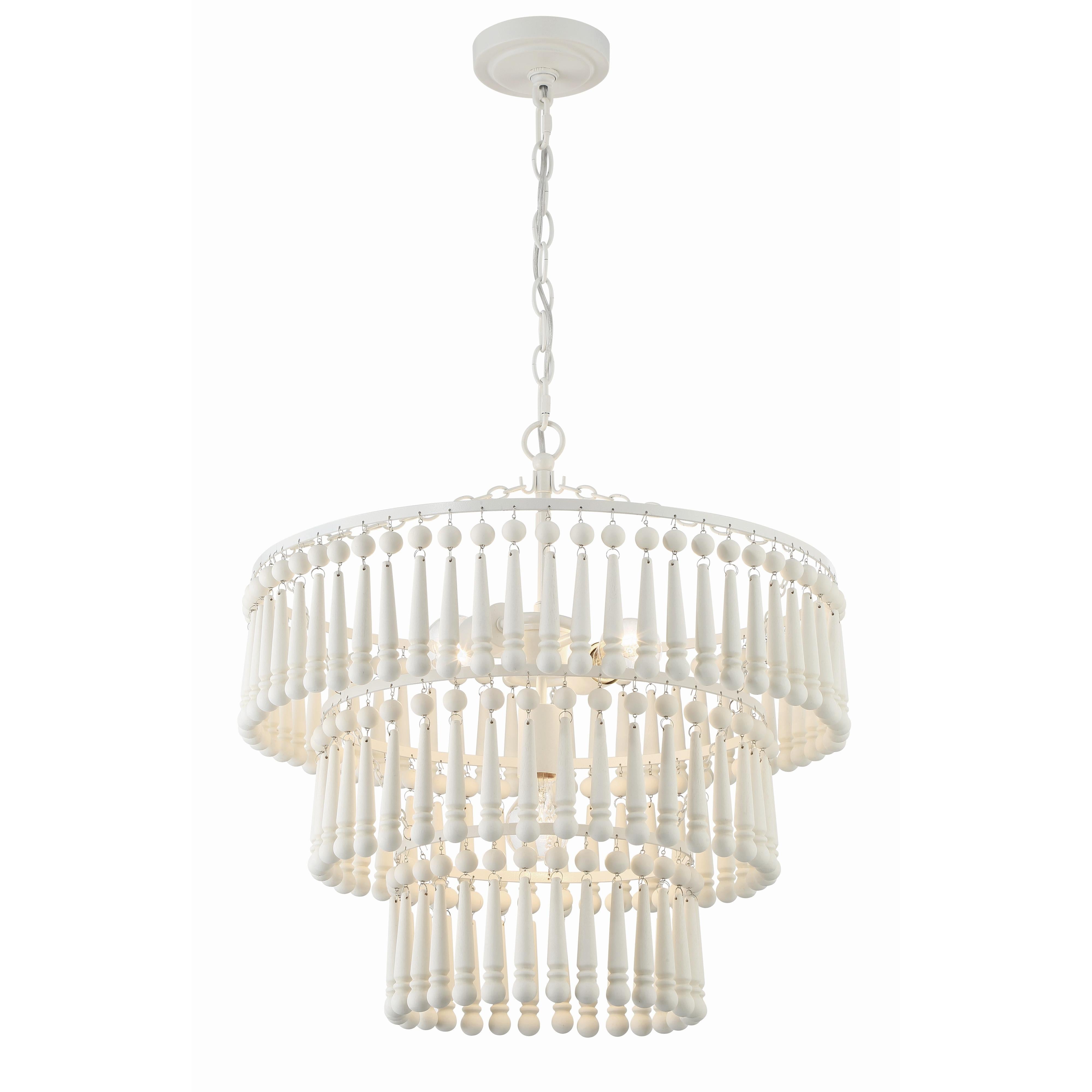 Crystorama Tiana TIA-7103-MT – 20.5 Inch – 3 Light – Chandelier – Matte White – Damp Rated