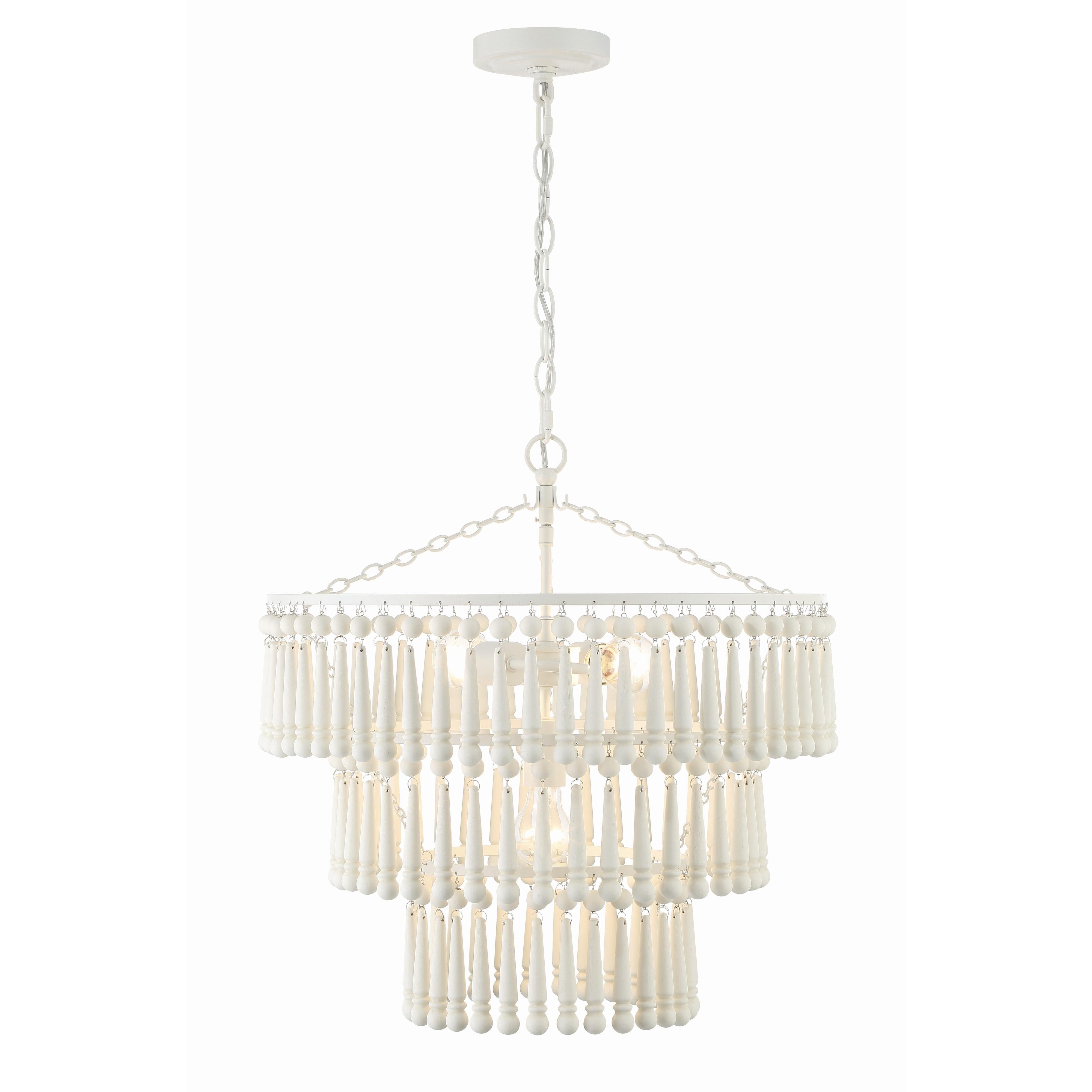 Crystorama Tiana TIA-7103-MT – 20.5 Inch – 3 Light – Chandelier – Matte White – Damp Rated