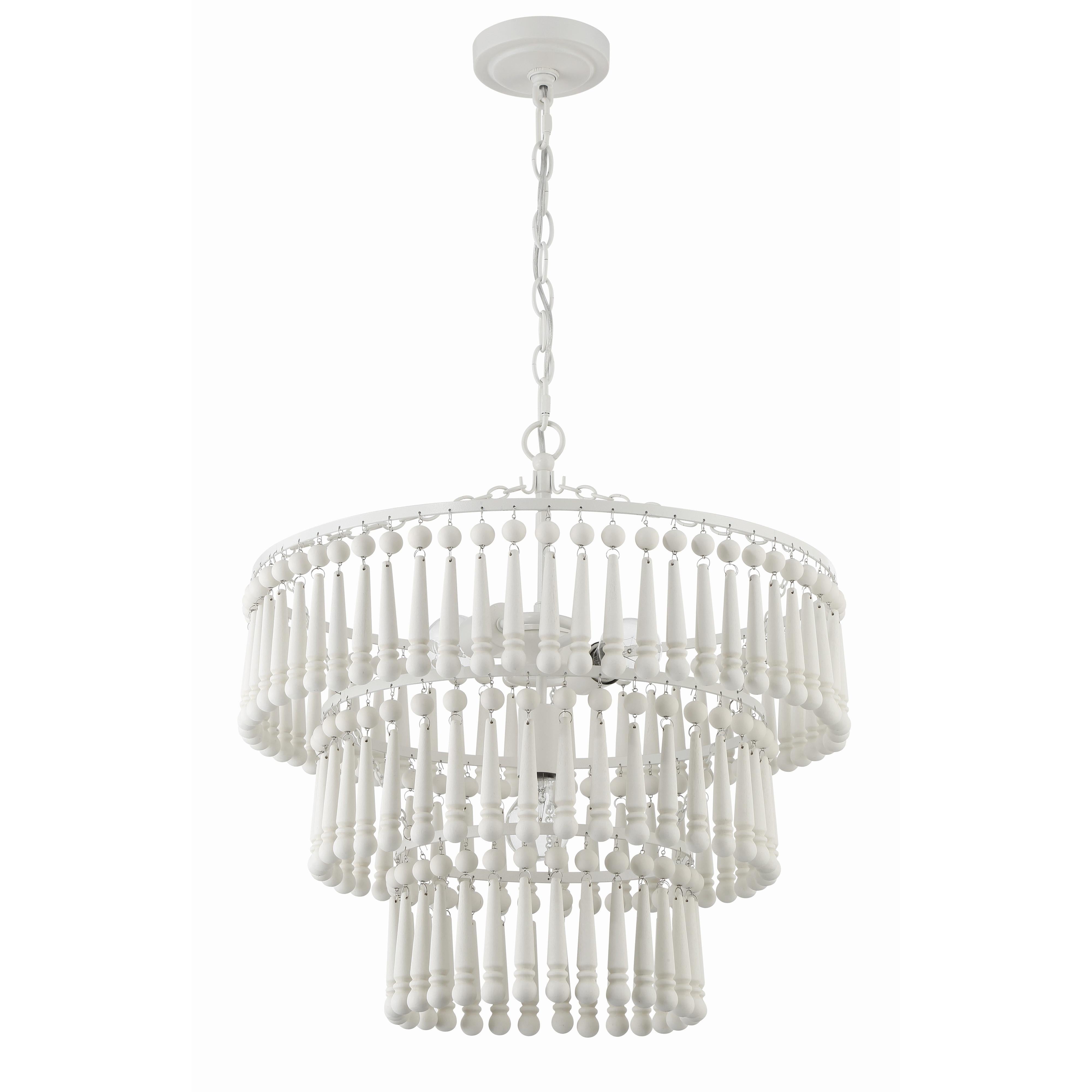 Crystorama Tiana TIA-7103-MT – 20.5 Inch – 3 Light – Chandelier – Matte White – Damp Rated