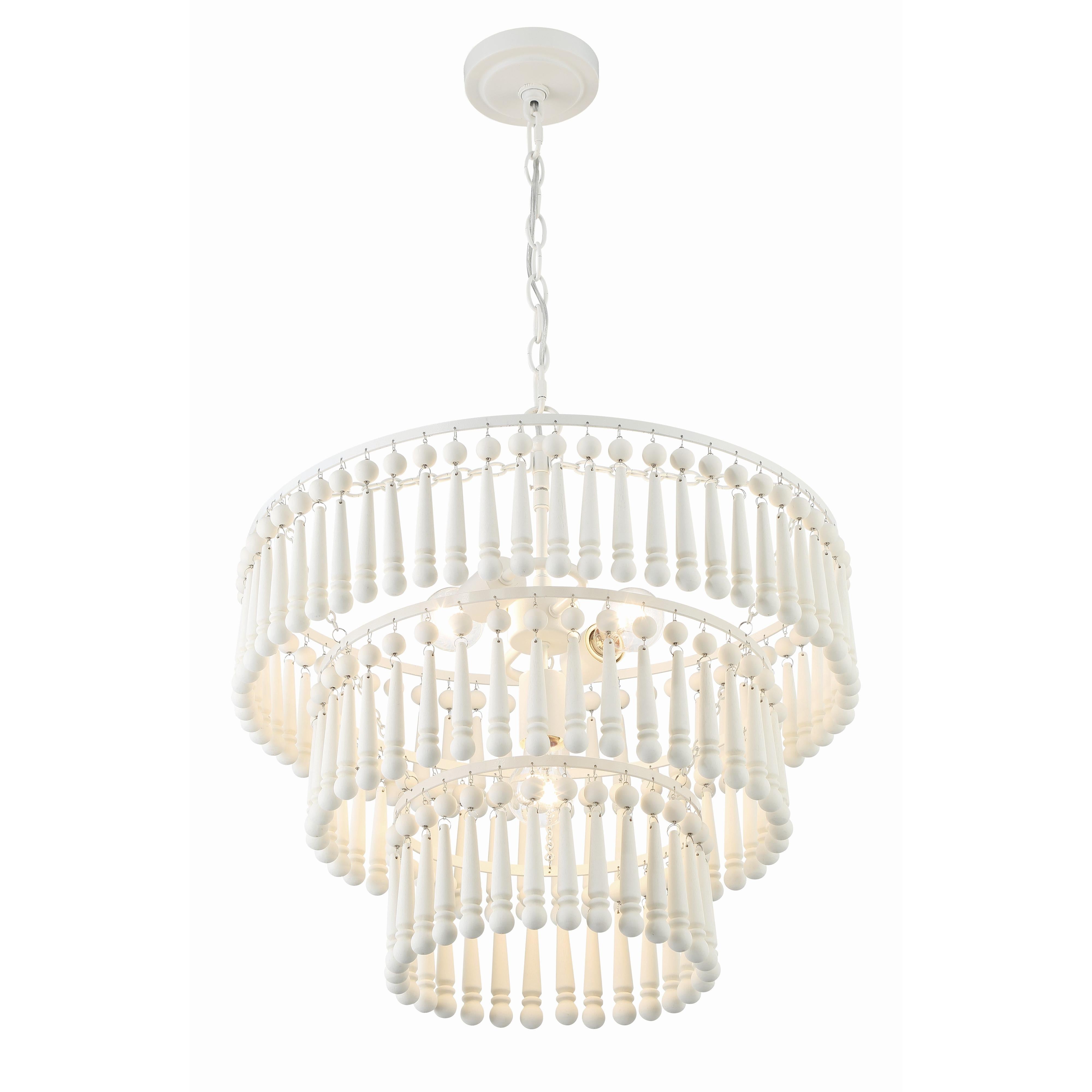 Crystorama Tiana TIA-7103-MT – 20.5 Inch – 3 Light – Chandelier – Matte White – Damp Rated
