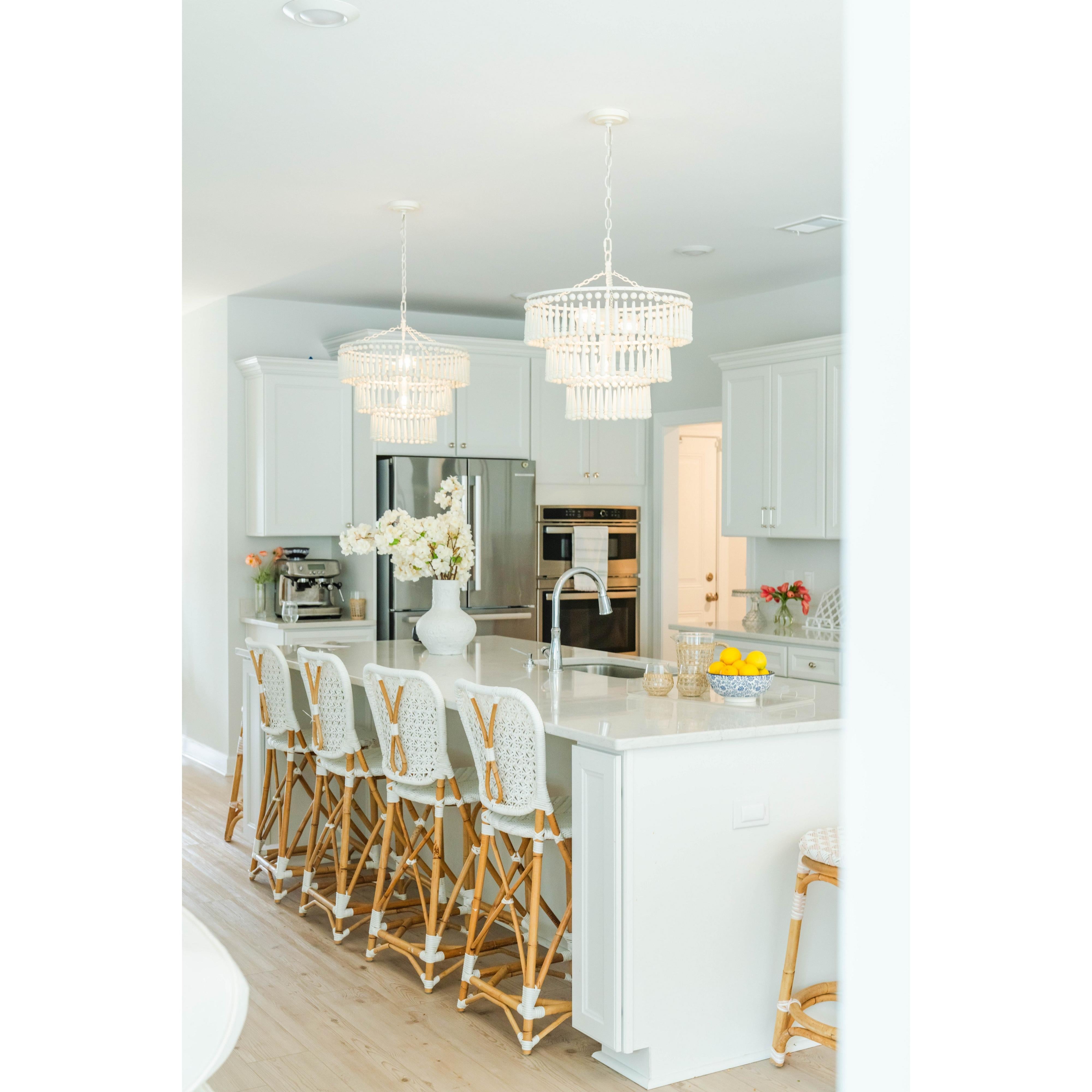 Crystorama Tiana TIA-7103-MT – 20.5 Inch – 3 Light – Chandelier – Matte White – Damp Rated