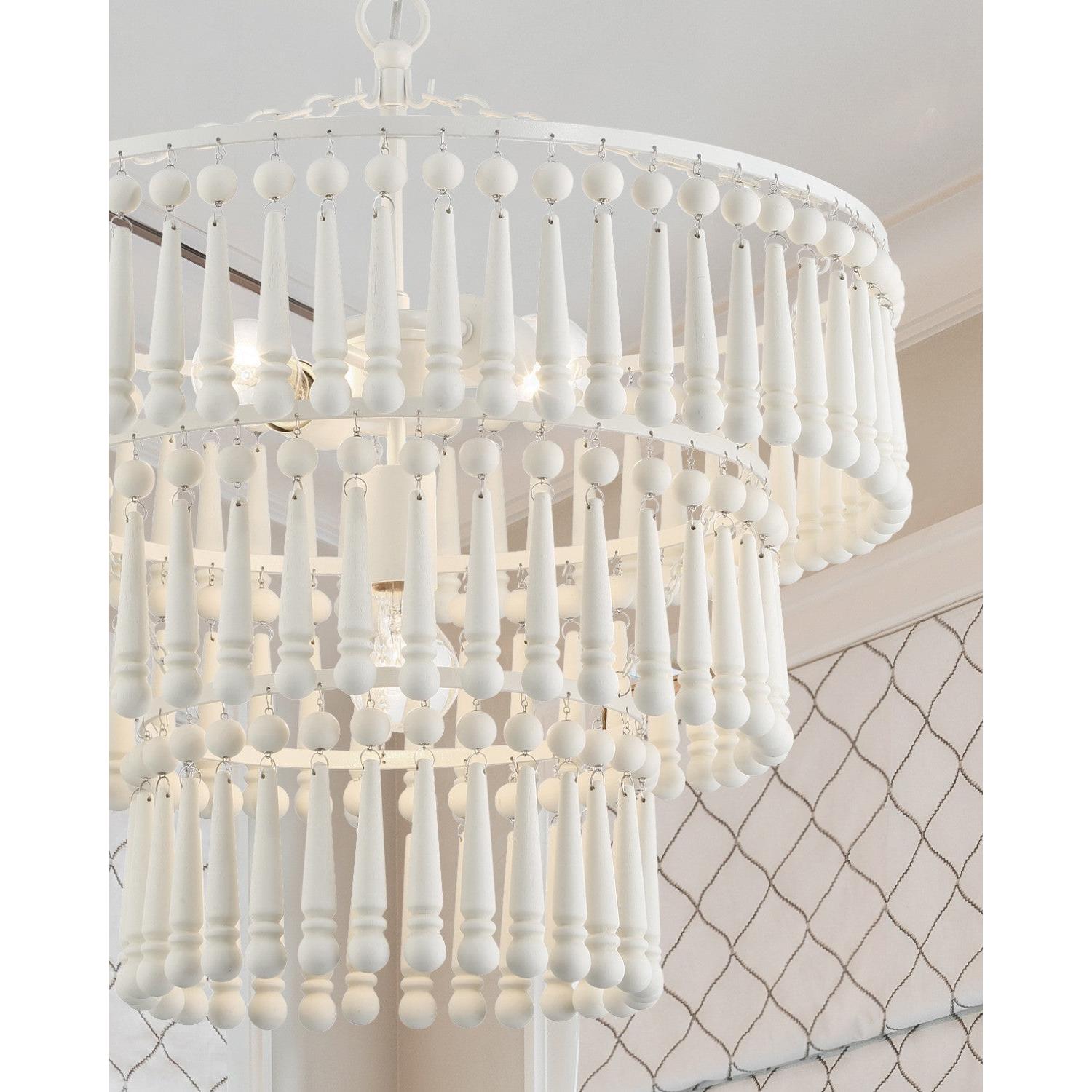 Crystorama Tiana TIA-7103-MT – 20.5 Inch – 3 Light – Chandelier – Matte White – Damp Rated