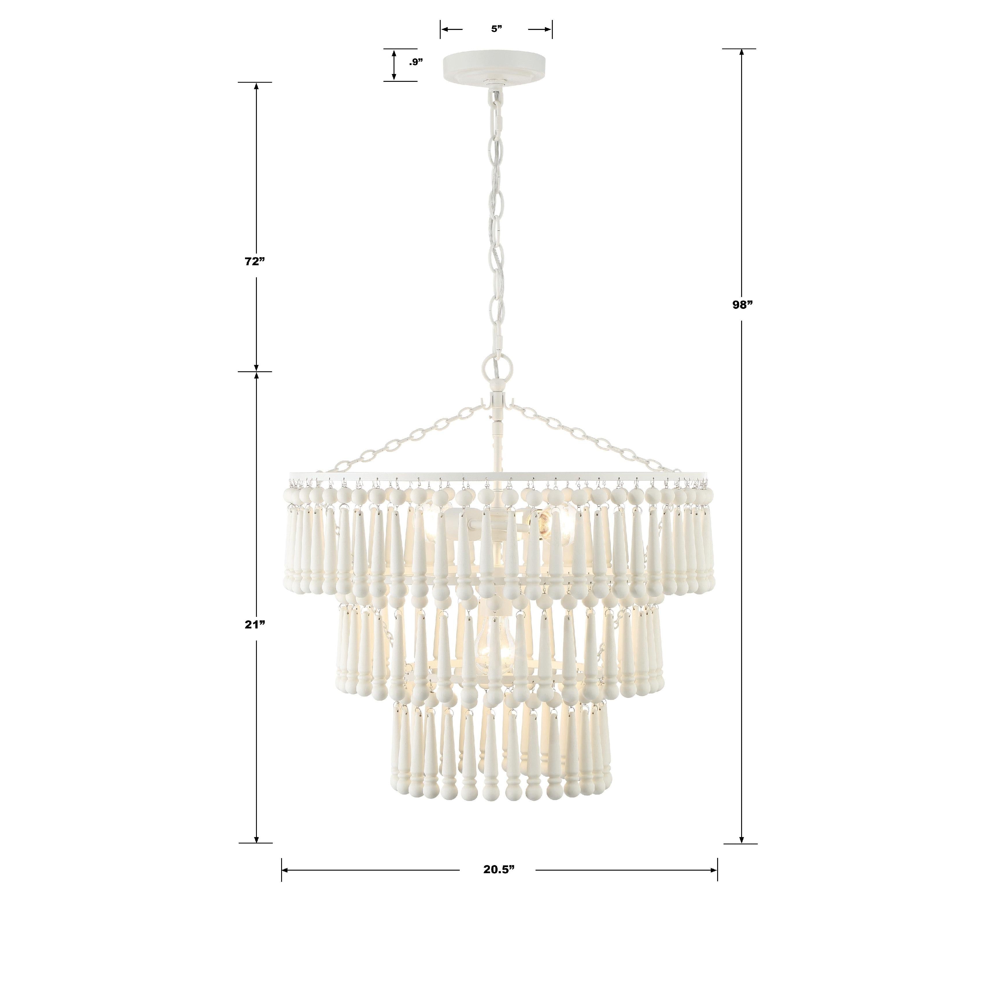 Crystorama Tiana TIA-7103-MT – 20.5 Inch – 3 Light – Chandelier – Matte White – Damp Rated