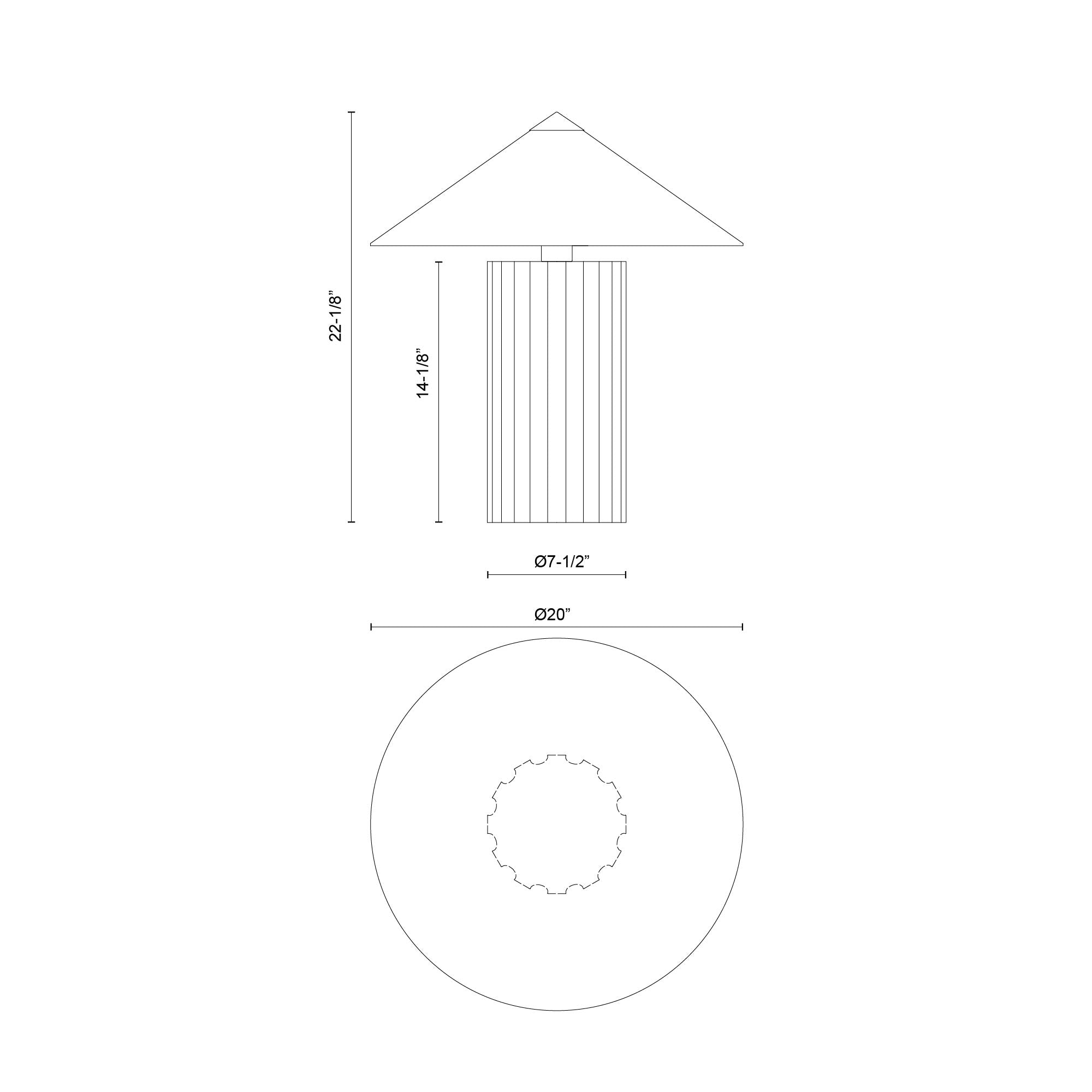 Ono 20-in Matte Black Socket Table Lamp