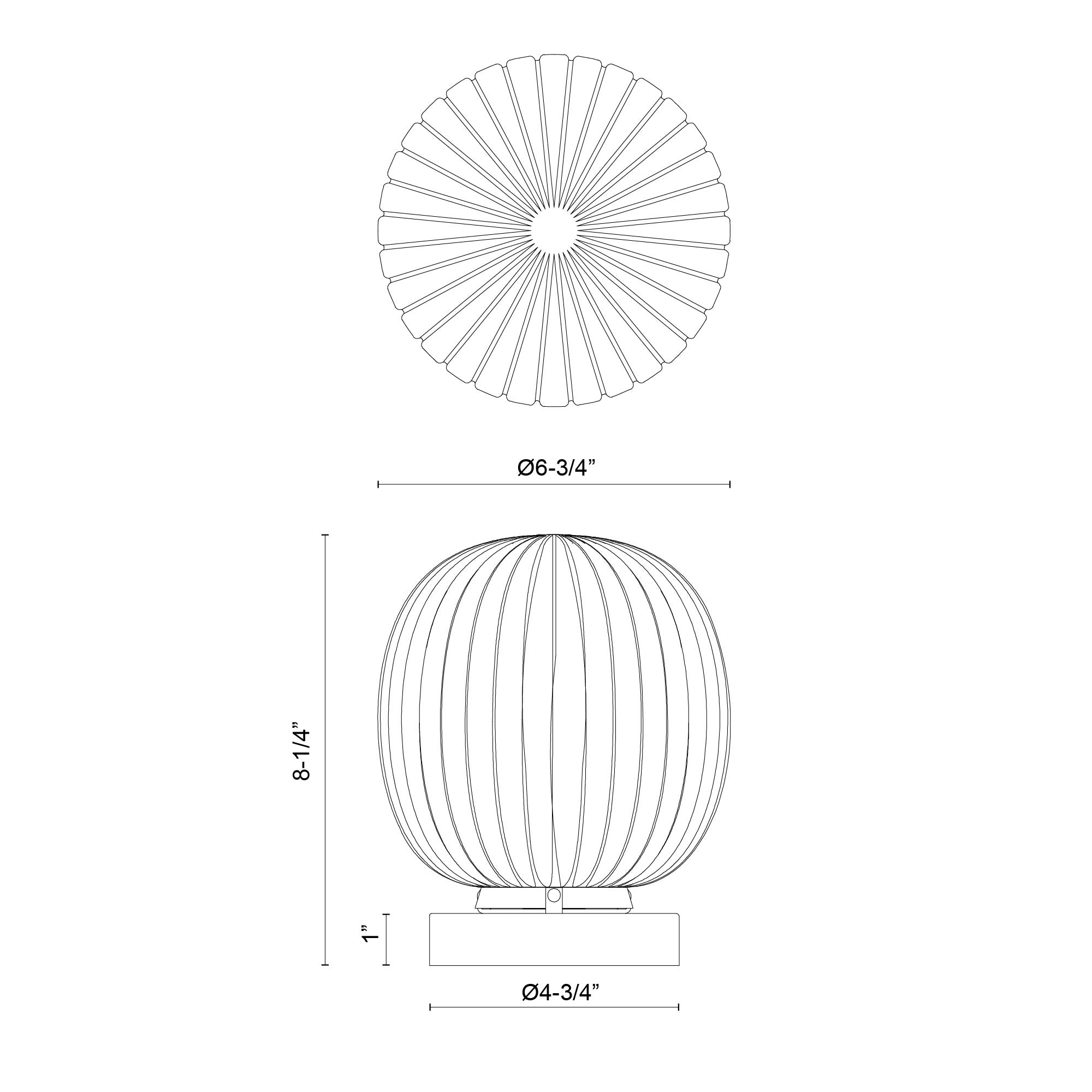 Cherise 7-in Matte Black/Glossy Ribbed Opal Glass Socket Table Lamp