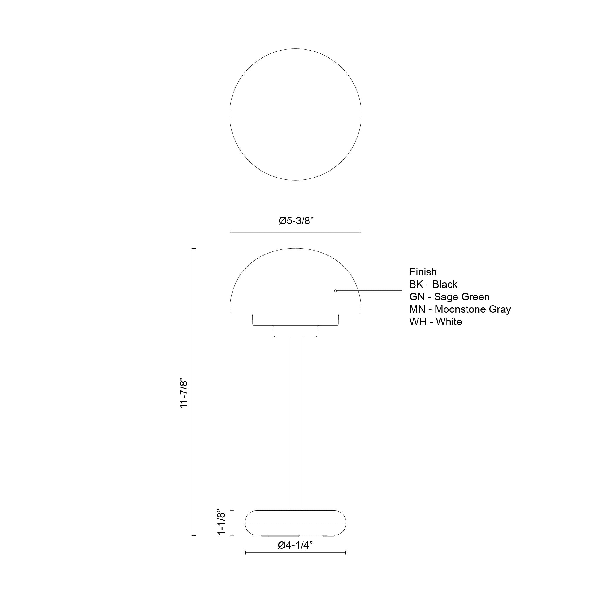 Hinata 5-in Sky Blue LED Table Lamp Rechargeable, Portable, Cordless