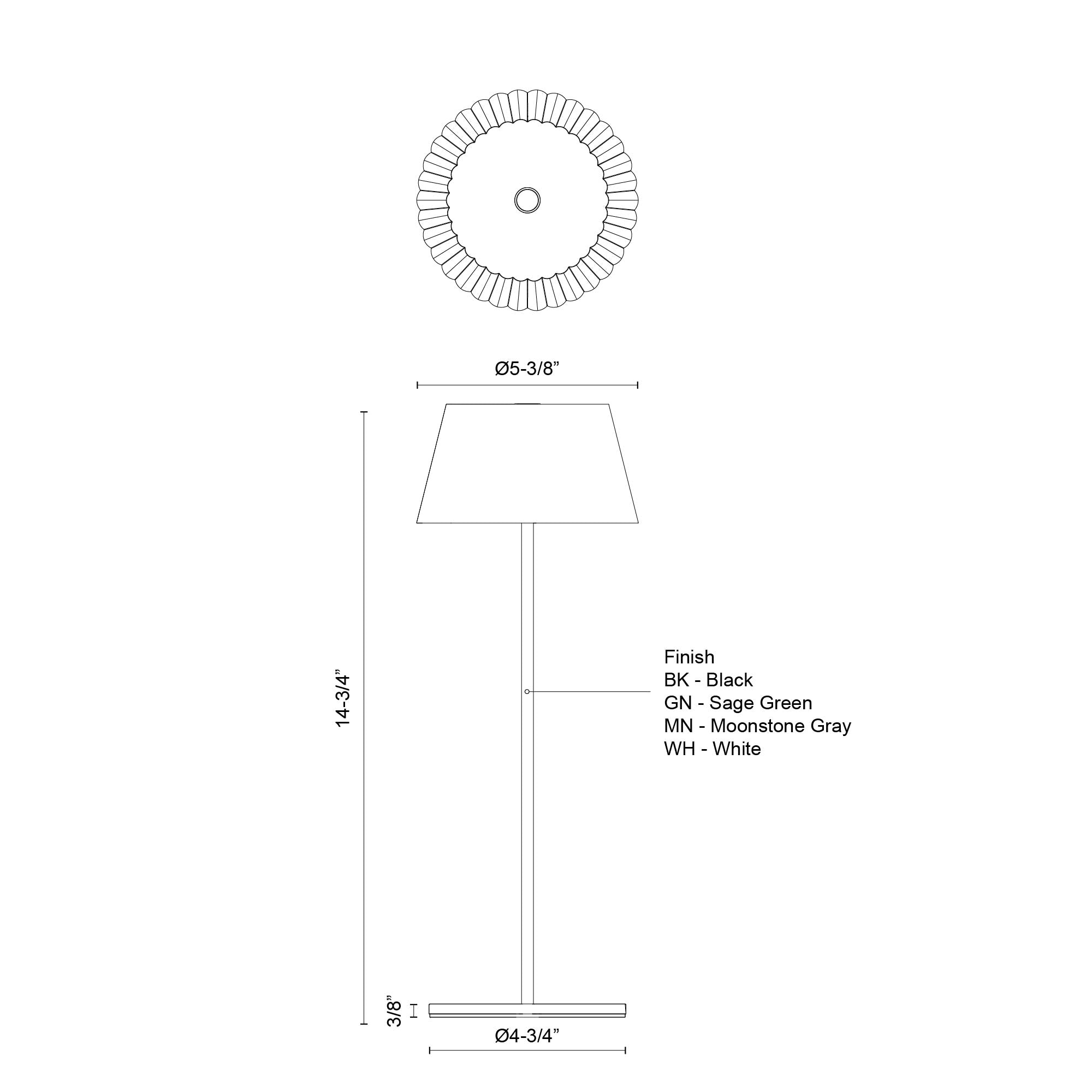 Dario 5-in Black LED Table Lamp Rechargeable, Portable, Cordless