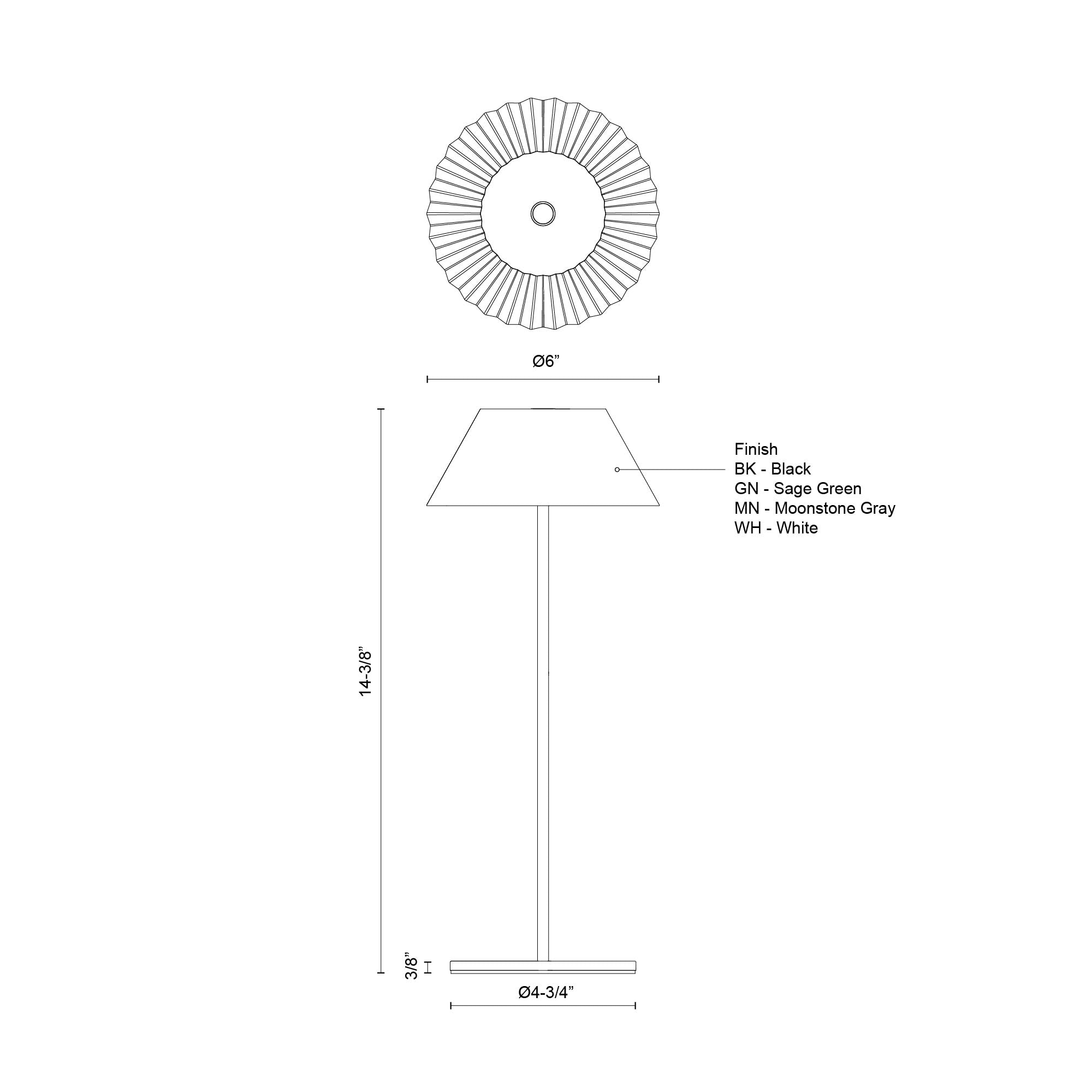Zola 6-in White LED Table Lamp