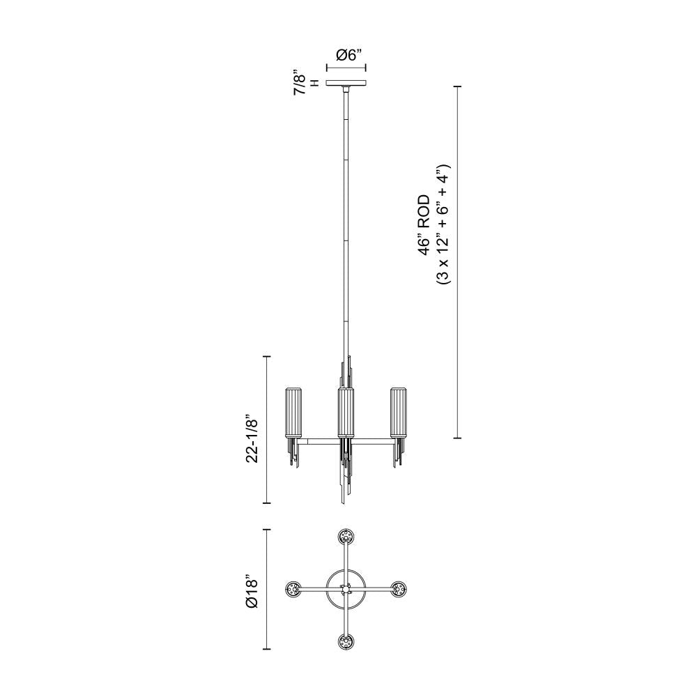 Alora Lighting TORRES CH335418PNCR Chandelier - Polished Nickel