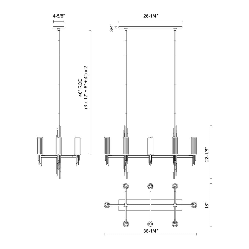 Alora Lighting TORRES LP335838PNCR Pendant - Polished Nickel