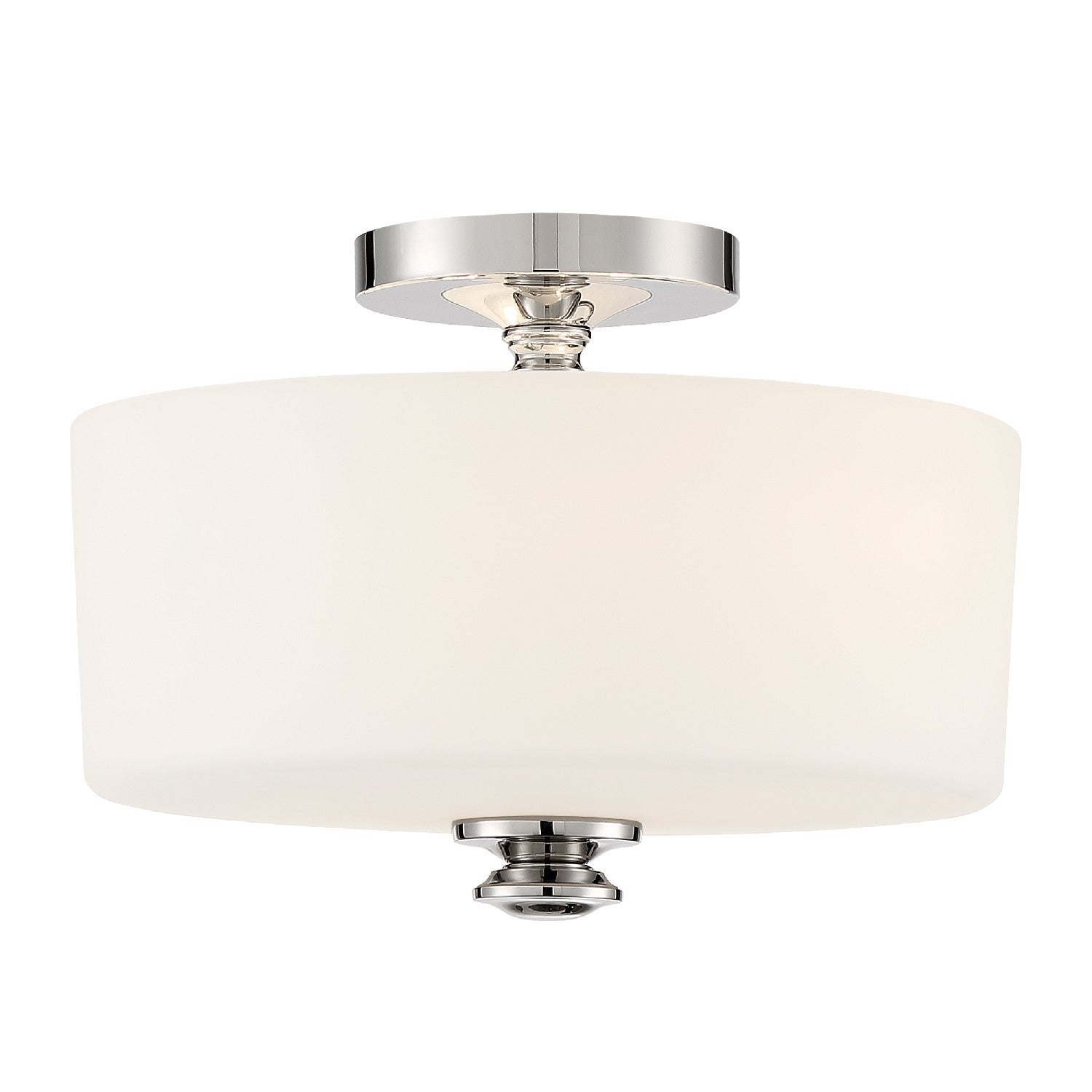 Crystorama Travis TRA-A3302-PN – 12.5 Inch – 2 Light – Semi Flush Mount Light – Polished Nickel – Damp Rated