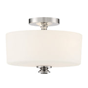 Crystorama Travis TRA-A3302-PN – 12.5 Inch – 2 Light – Semi Flush Mount Light – Polished Nickel – Damp Rated