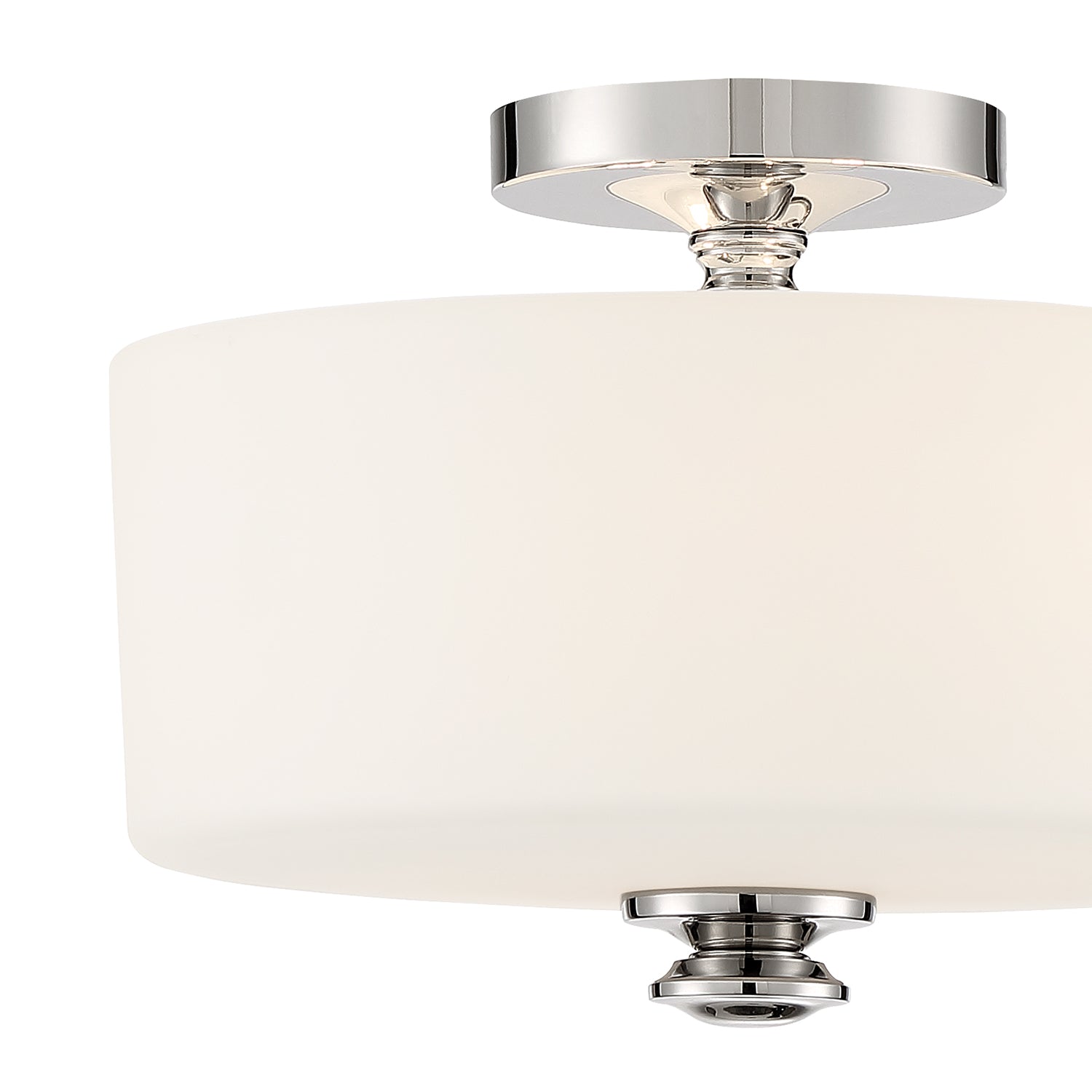 Crystorama Travis TRA-A3302-PN – 12.5 Inch – 2 Light – Semi Flush Mount Light – Polished Nickel – Damp Rated