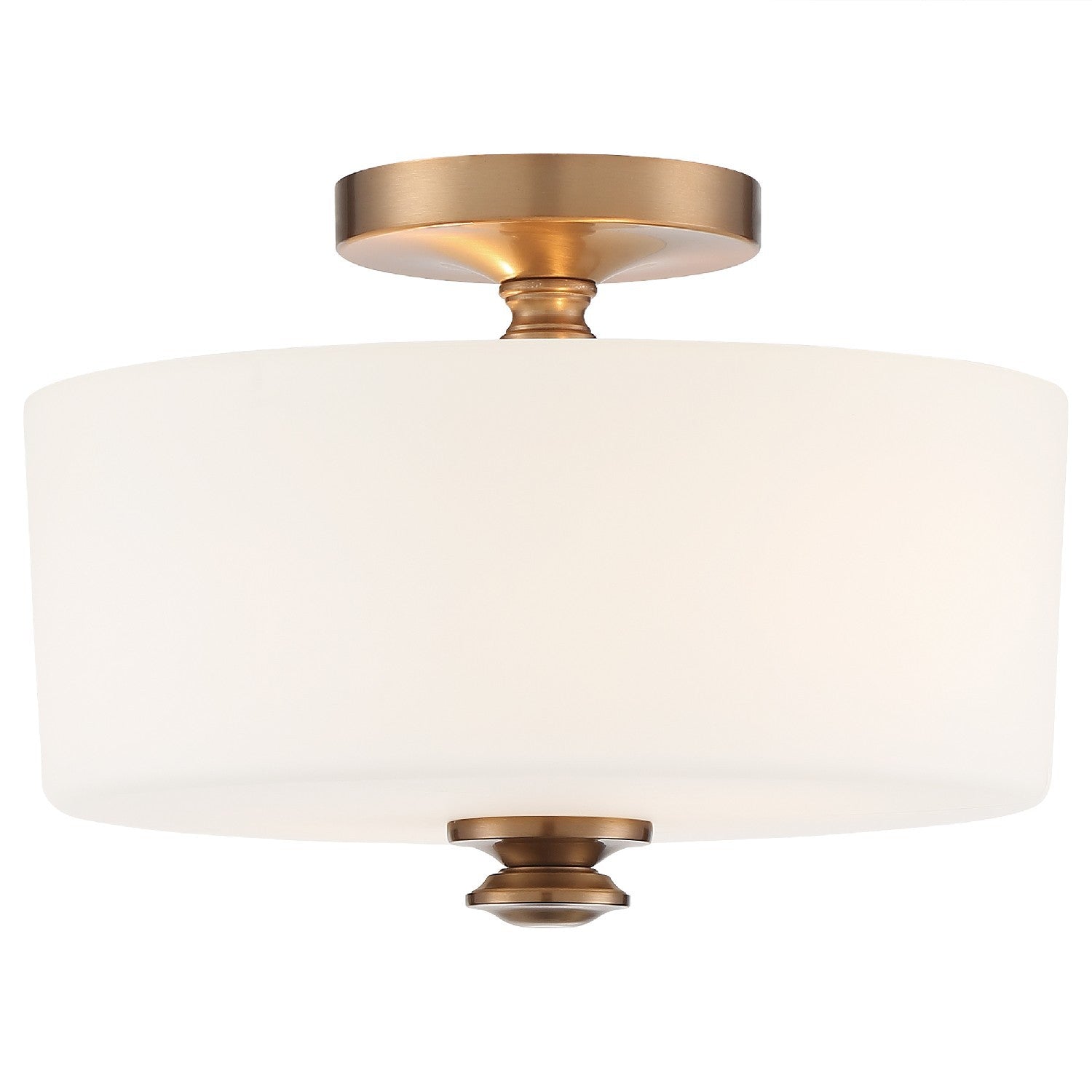 Crystorama Travis TRA-A3302-VG – 12.5 Inch – 2 Light – Semi Flush Mount Light – Vibrant Gold – Damp Rated