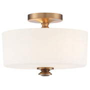 Crystorama Travis TRA-A3302-VG – 12.5 Inch – 2 Light – Semi Flush Mount Light – Vibrant Gold – Damp Rated