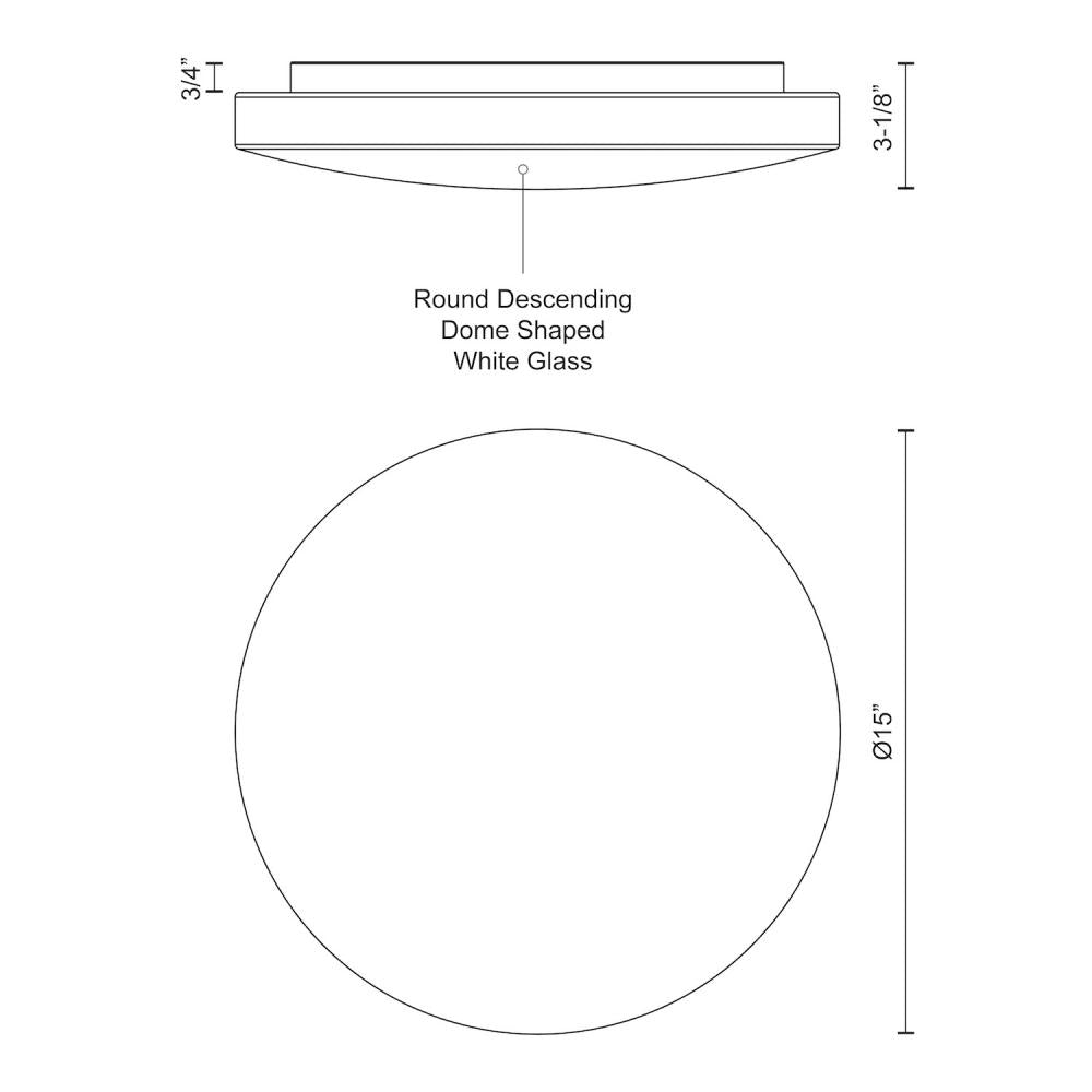 Kuzco Lighting Inc. TRAFALGAR FM11015-WH Flush Mount Transitional - White