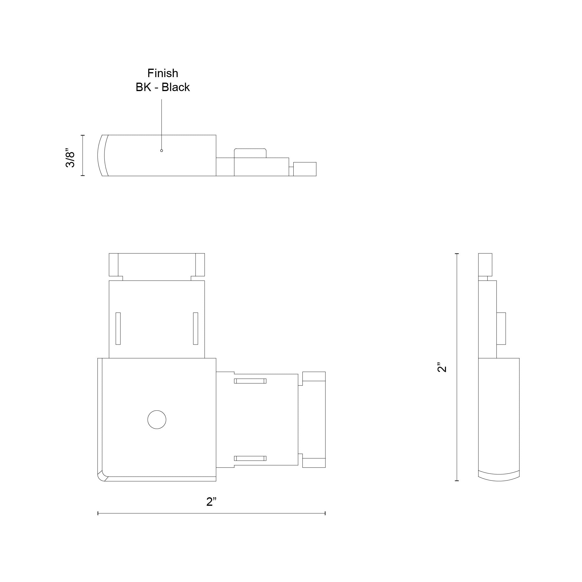 Trilo Track L-Connector Black Trilo Track Connector