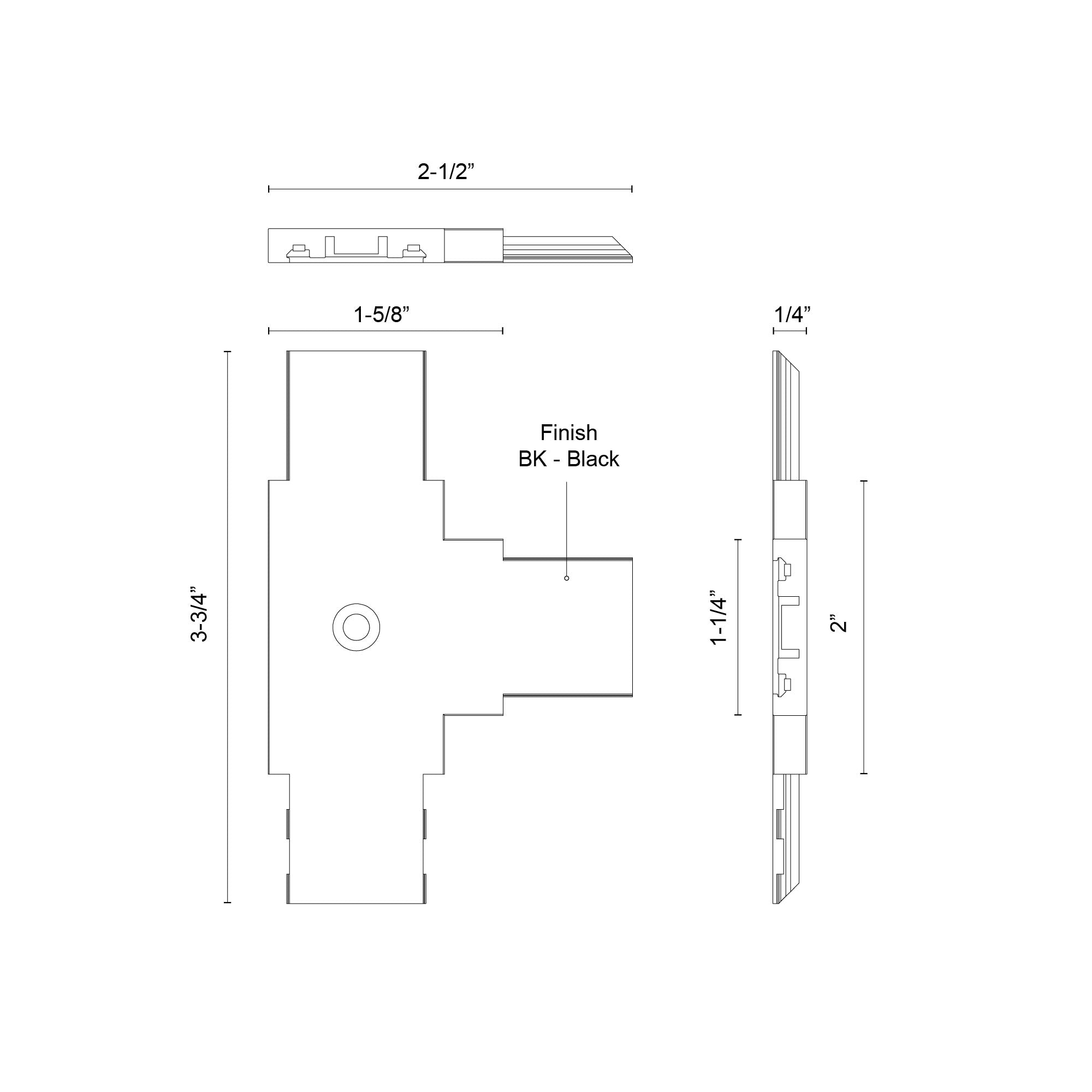 Trilo Track T-Connector Black Trilo Track Connector