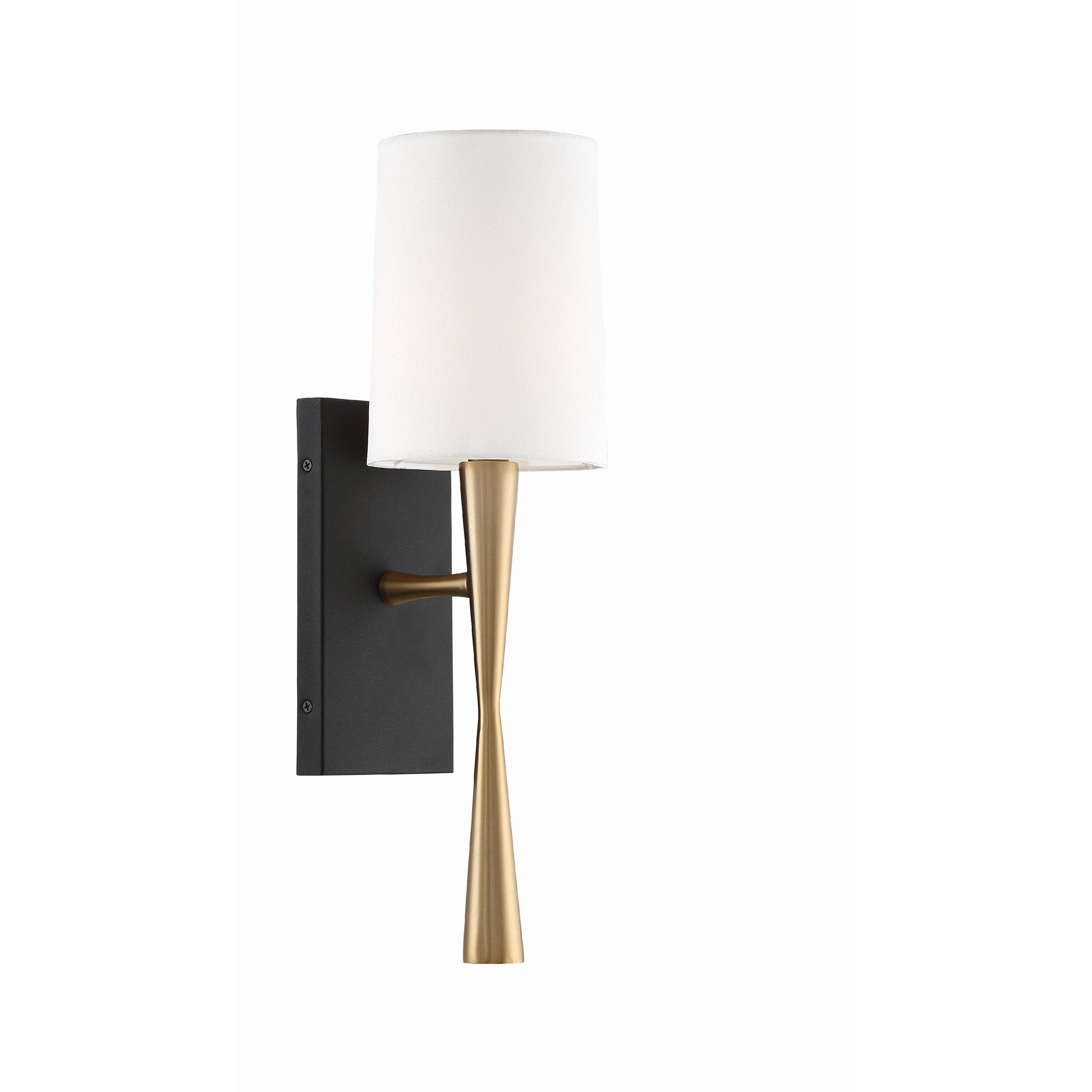 Crystorama Trenton TRE-221-AG-BF – 5.5 Inch – 1 Light – Sconce – Aged Brass + Black Forged – Damp Rated