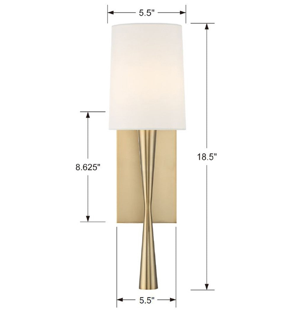 Crystorama Trenton TRE-221-AG – 5.5 Inch – 1 Light – Sconce – Aged Brass – Damp Rated