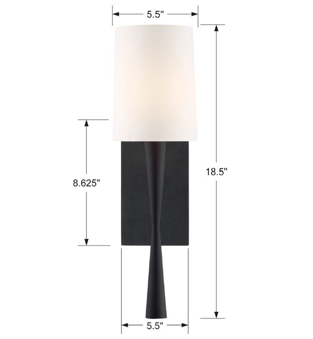 Crystorama Trenton TRE-221-BF – 5.5 Inch – 1 Light – Sconce – Black Forged – Damp Rated