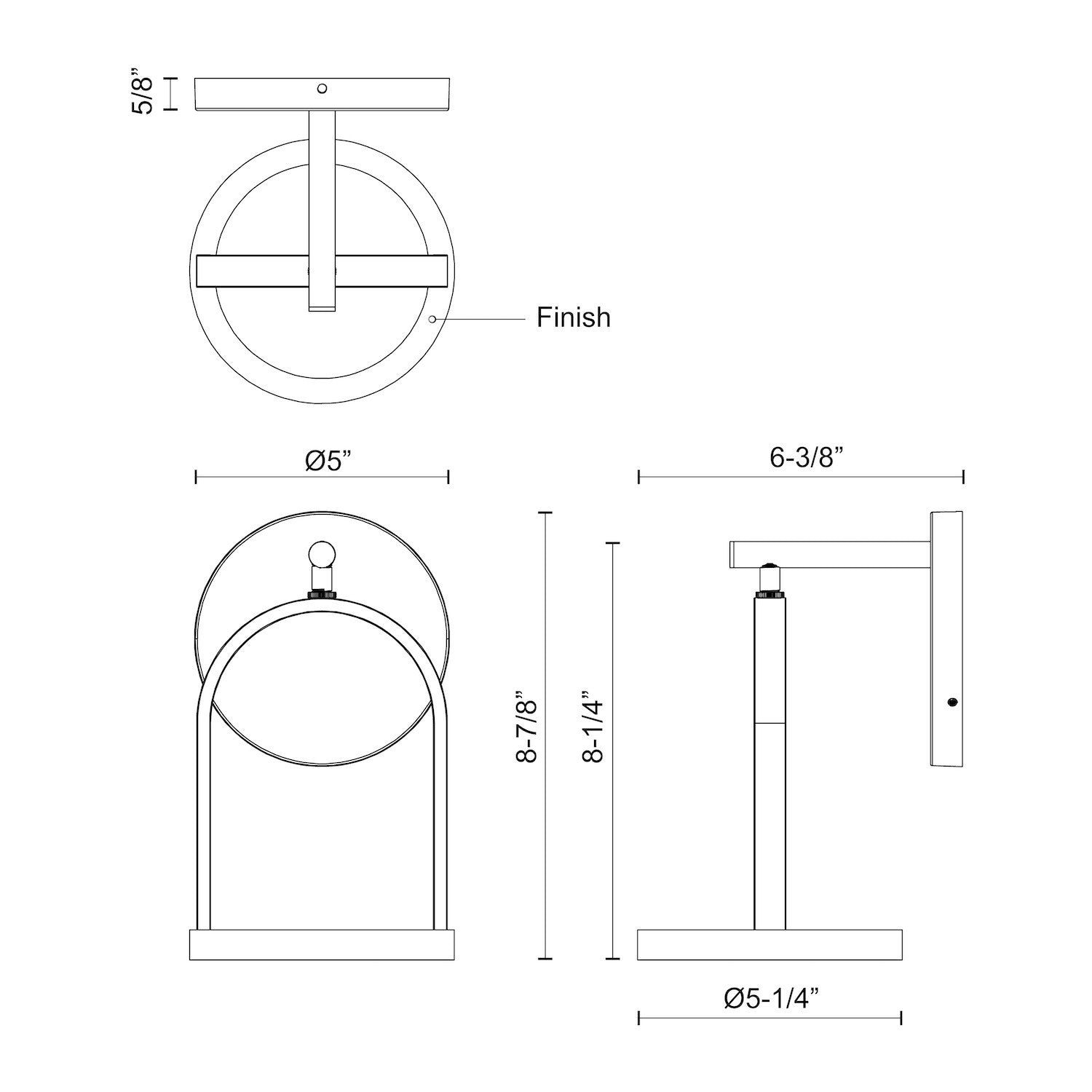 Trek 5-in Black LED Exterior Wall Sconce