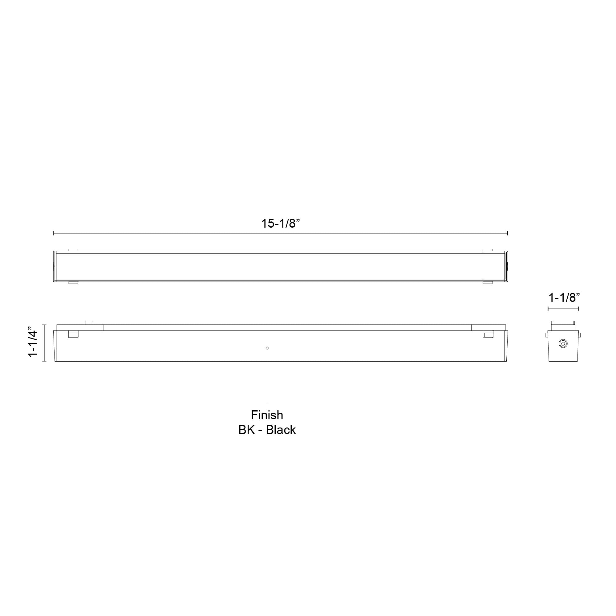 Jaren 15-in Black Trilo Track Light Bar