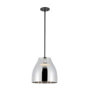 Trinity 12-in Black/Chrome LED Pendant