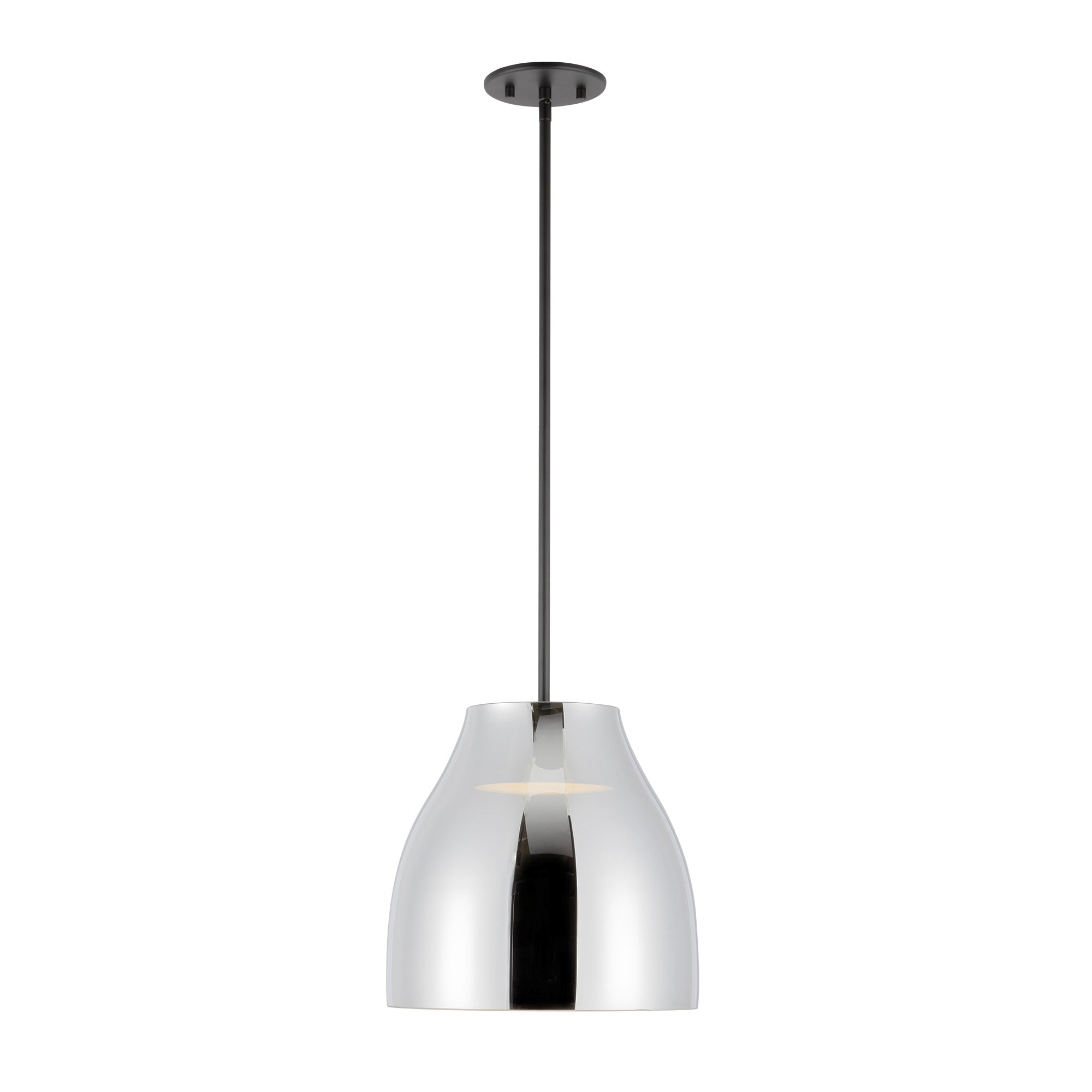 Trinity 12-in Black/Chrome LED Pendant