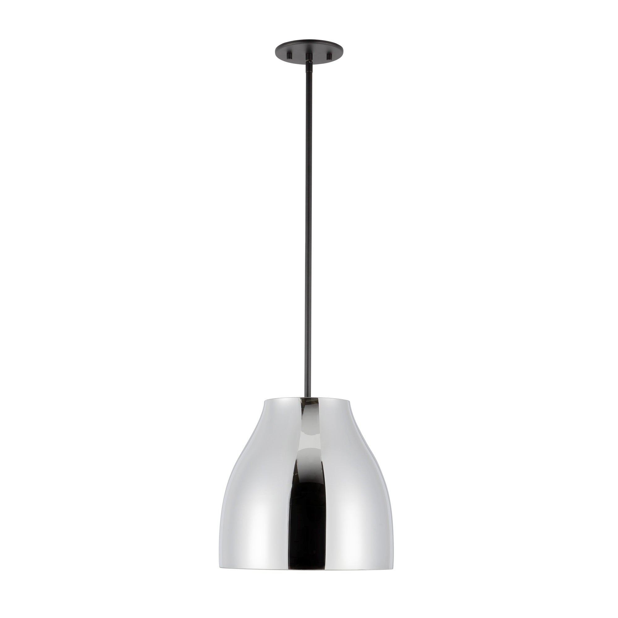 Trinity 12-in Black/Chrome LED Pendant