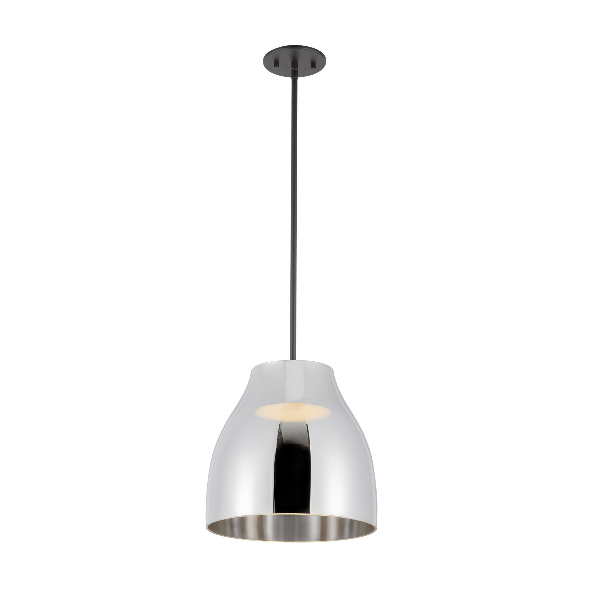 Trinity 12-in Black/Chrome LED Pendant
