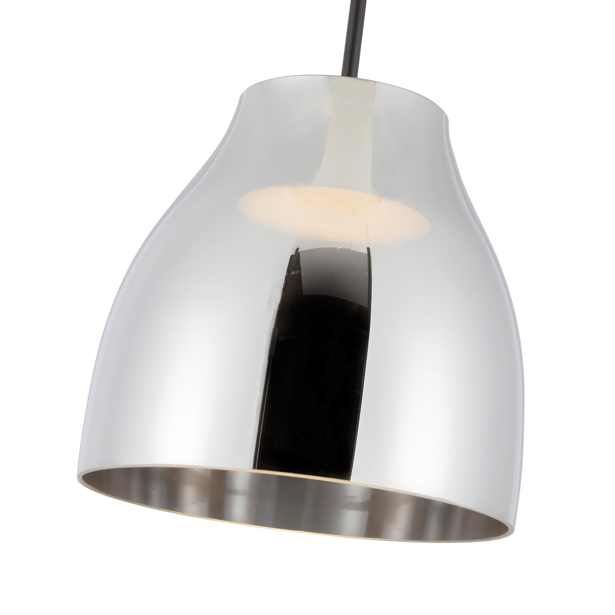 Trinity 12-in Black/Chrome LED Pendant