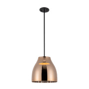 Trinity 12-in Black/Copper LED Pendant