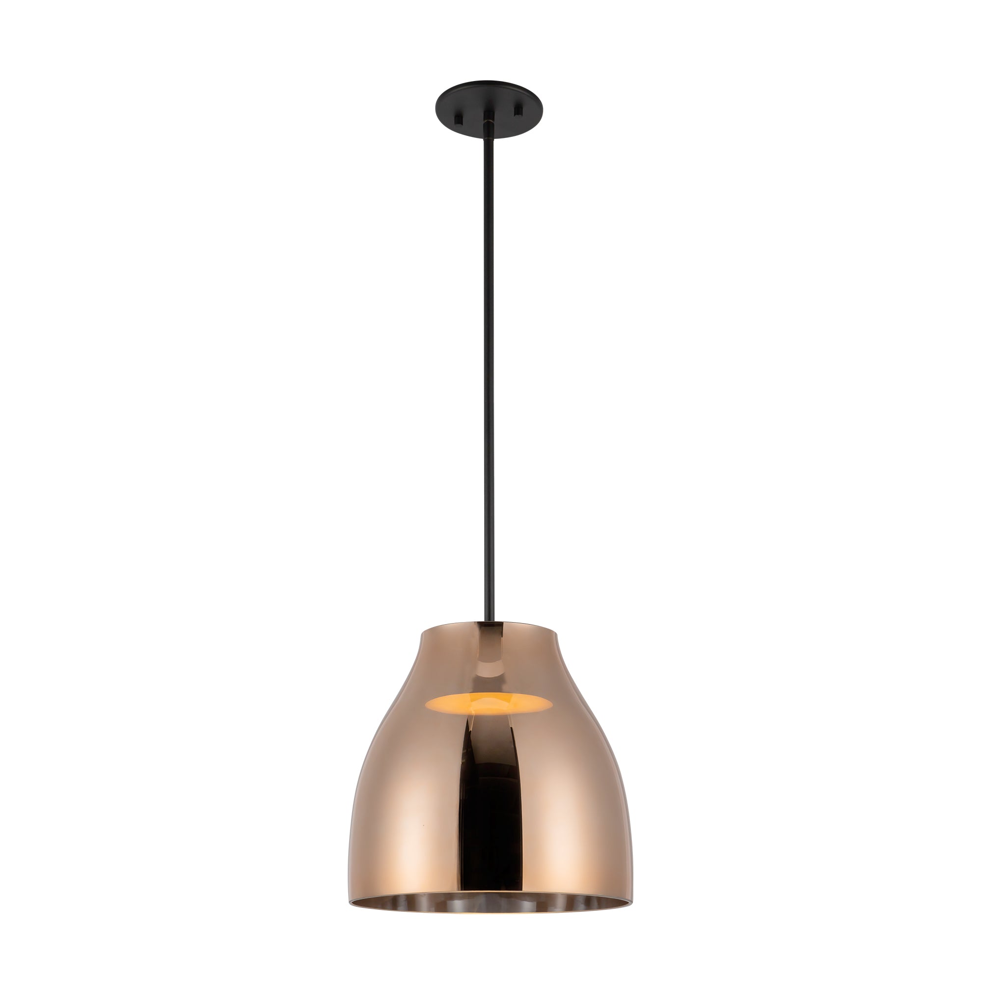 Trinity 12-in Black/Copper LED Pendant