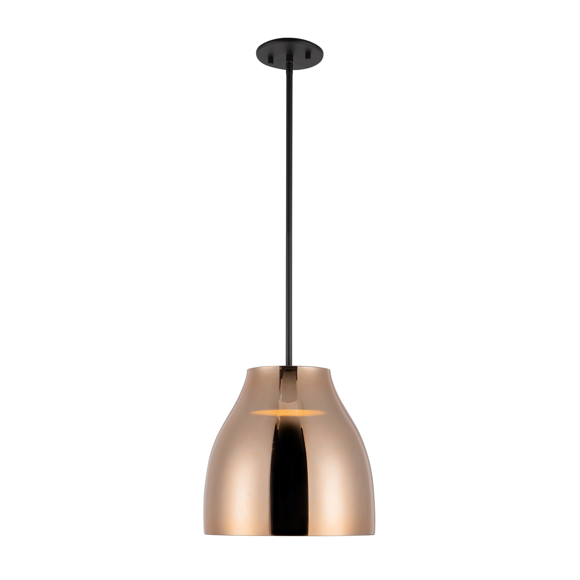 Trinity 12-in Black/Copper LED Pendant