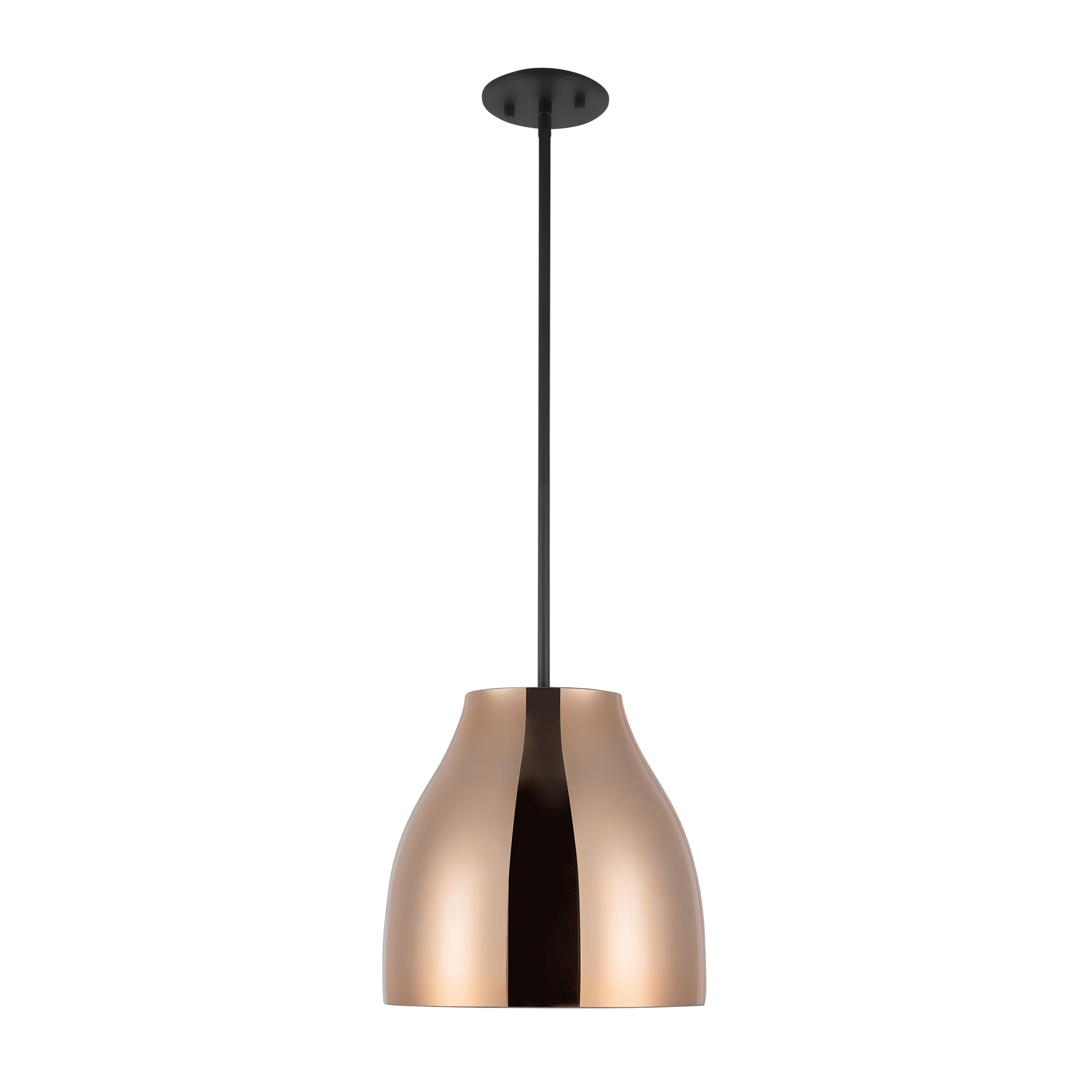 Trinity 12-in Black/Copper LED Pendant