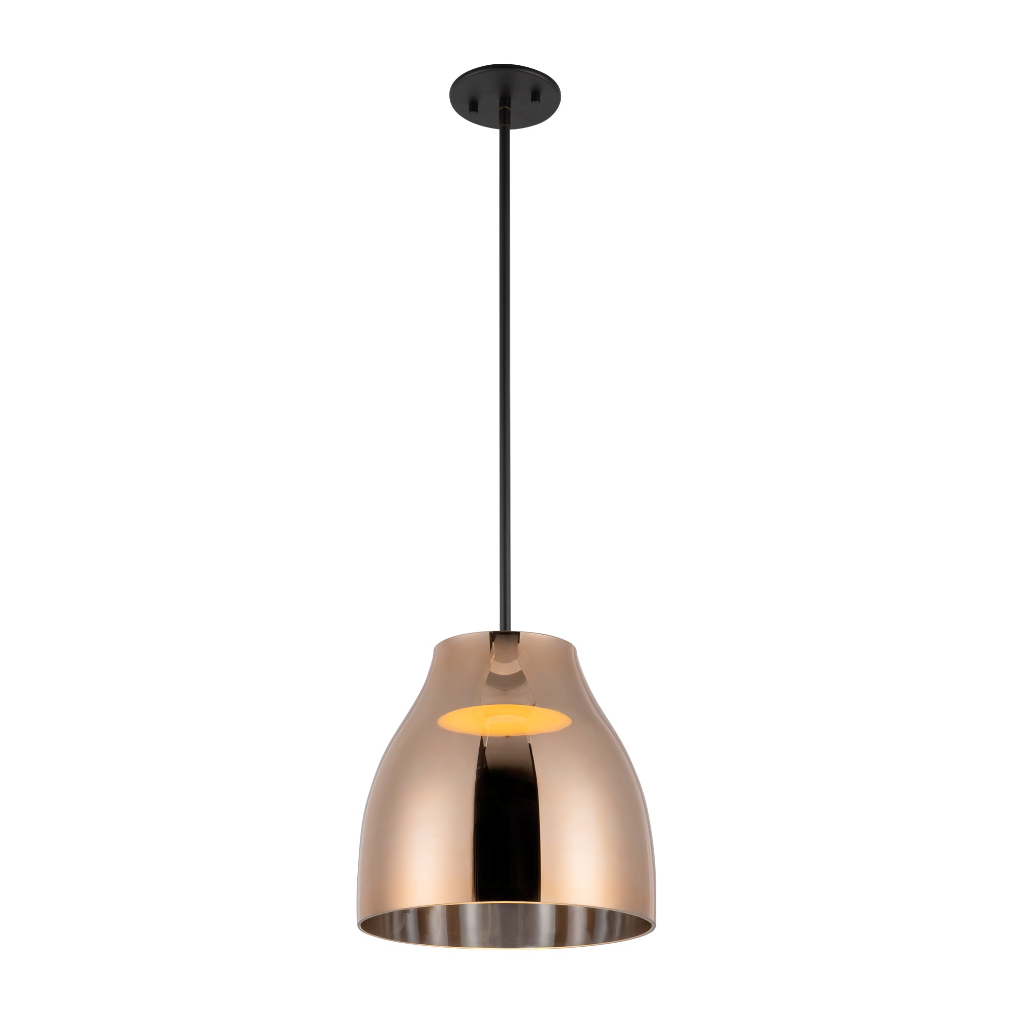 Trinity 12-in Black/Copper LED Pendant