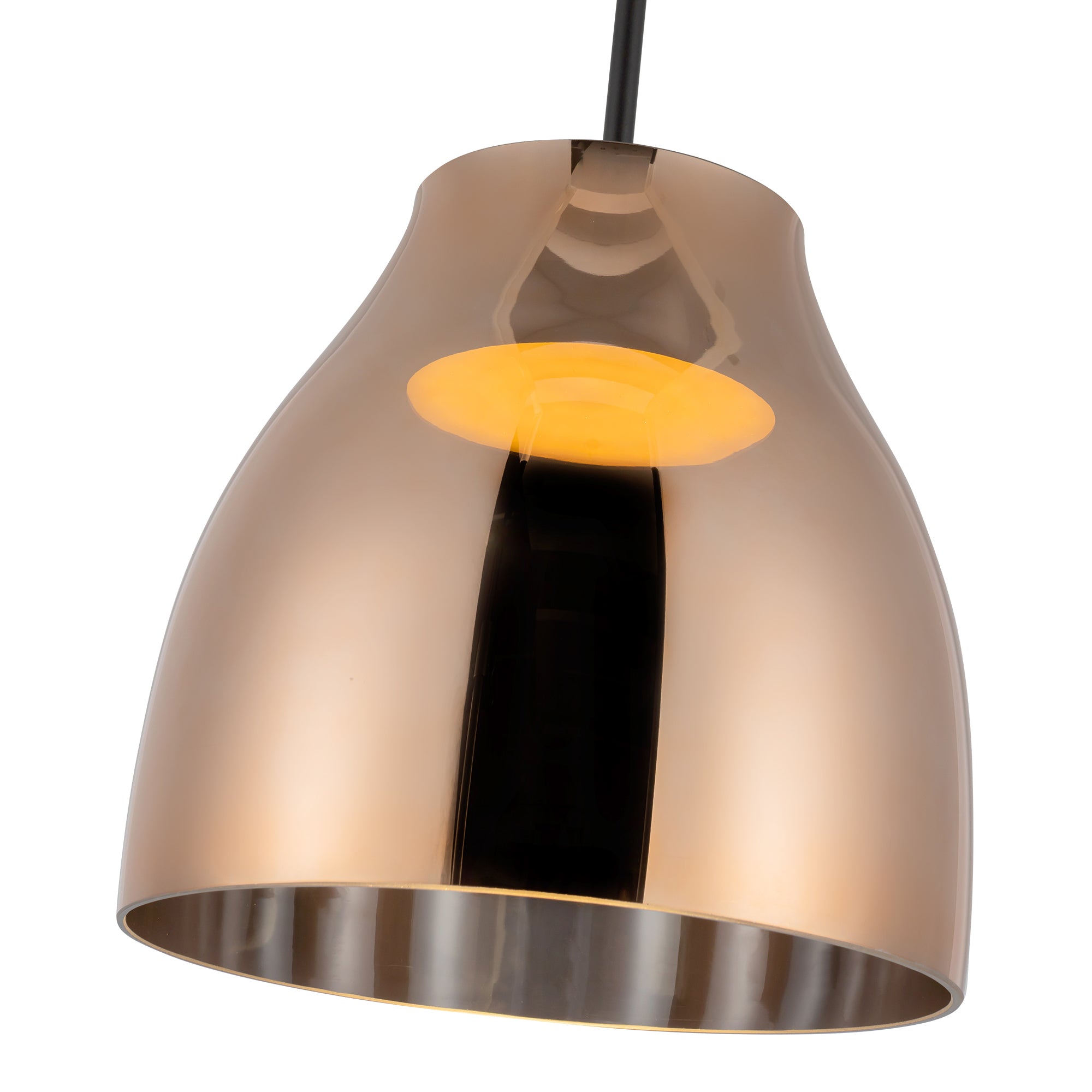 Trinity 12-in Black/Copper LED Pendant