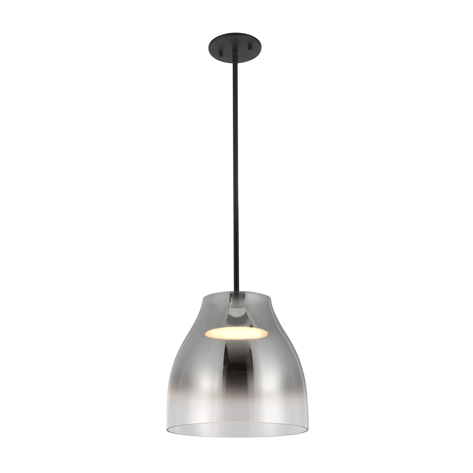 Trinity 12-in Black/Smoked LED Pendant