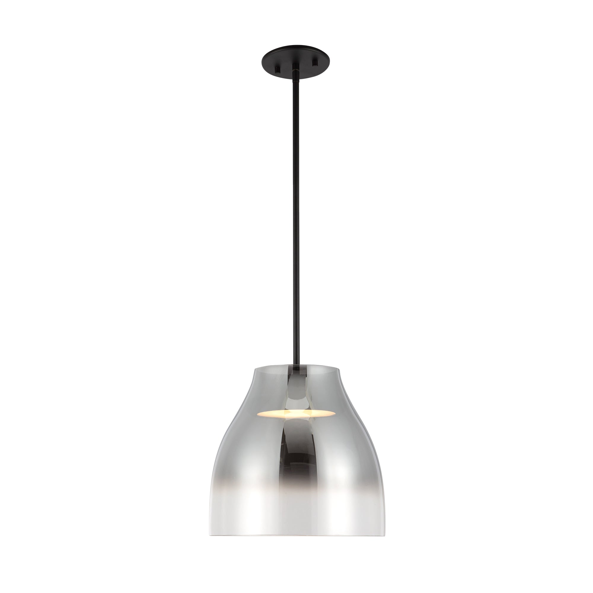 Trinity 12-in Black/Smoked LED Pendant