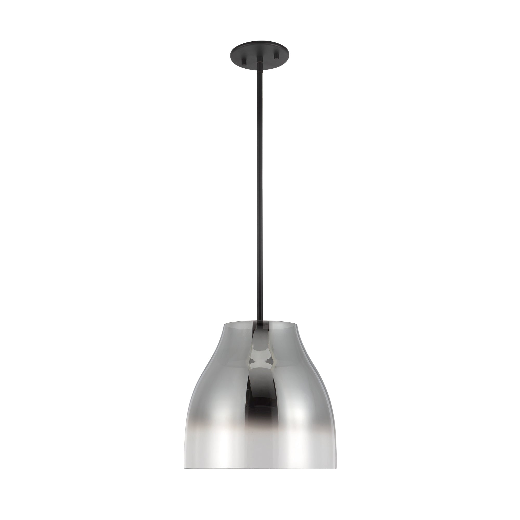 Trinity 12-in Black/Smoked LED Pendant