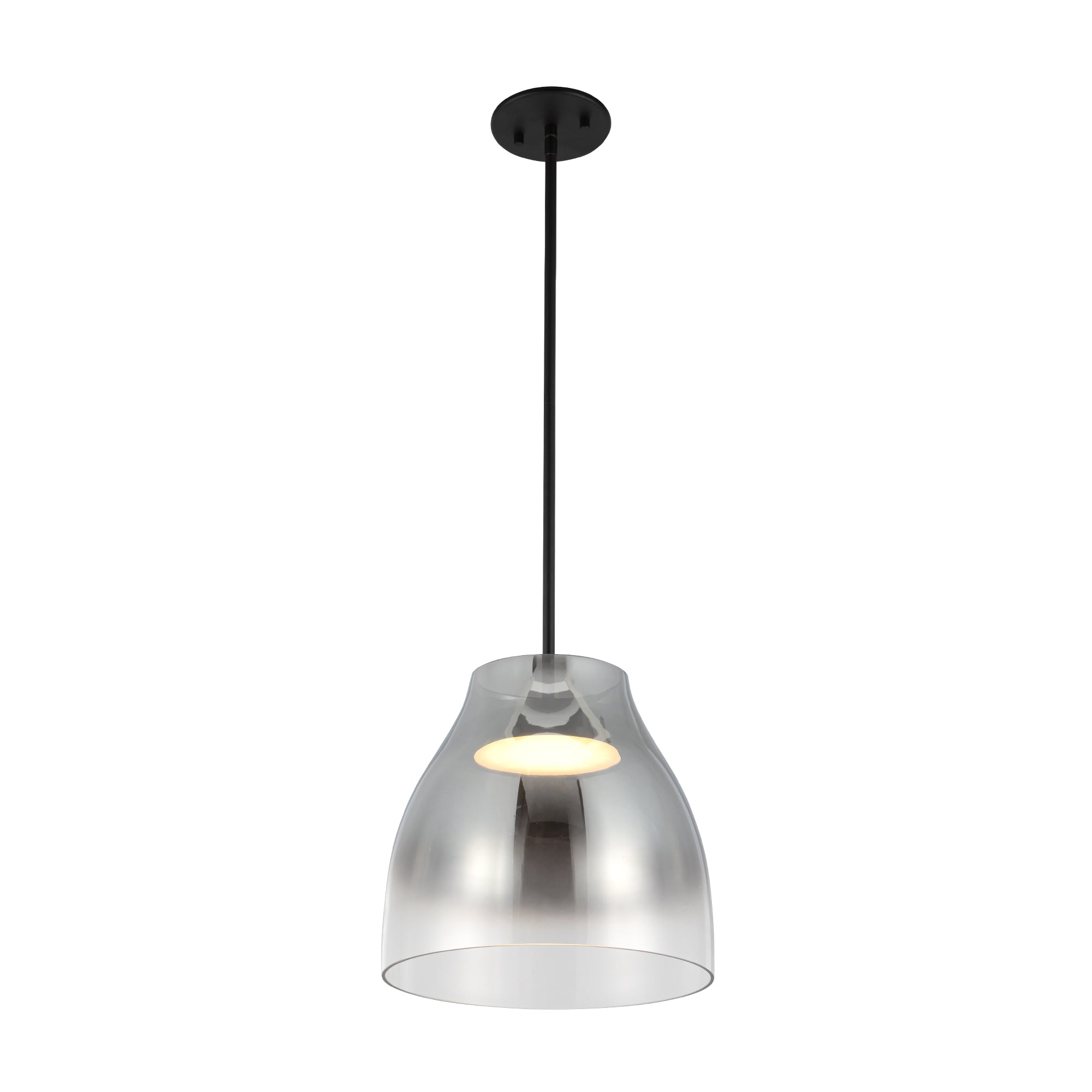Trinity 12-in Black/Smoked LED Pendant