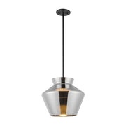 Trinity 13-in Black/Chrome LED Pendant