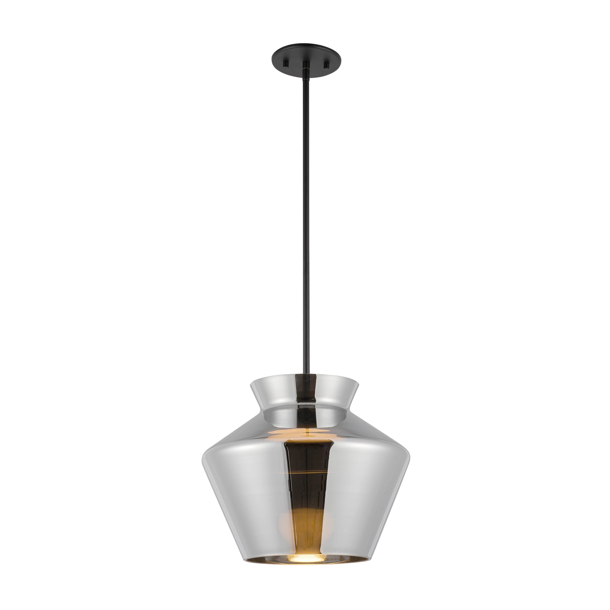 Trinity 13-in Black/Chrome LED Pendant